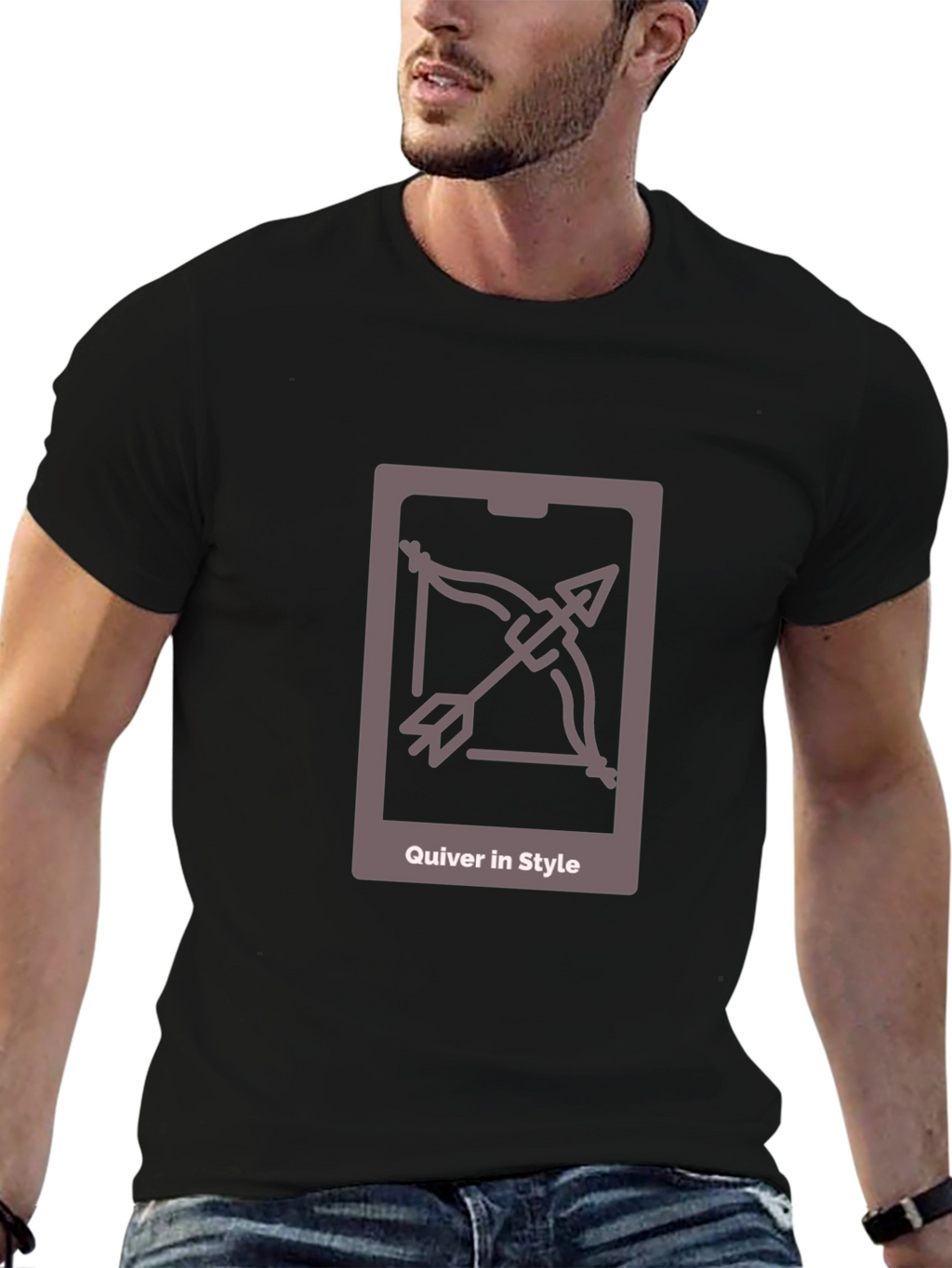 Quiver in Style Black Tee - Archer Design
