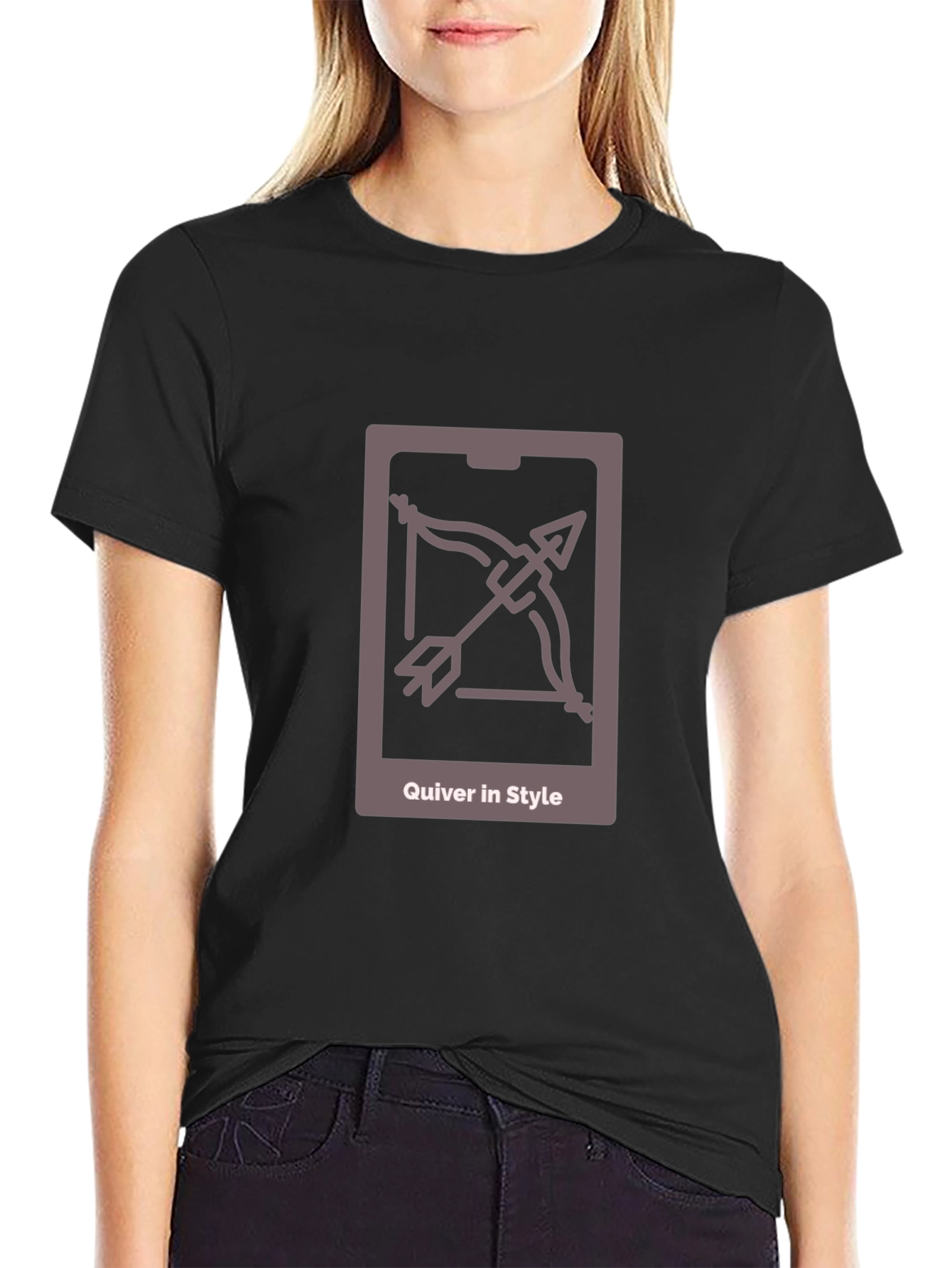 Quiver in Style Black Tee - Archer Design