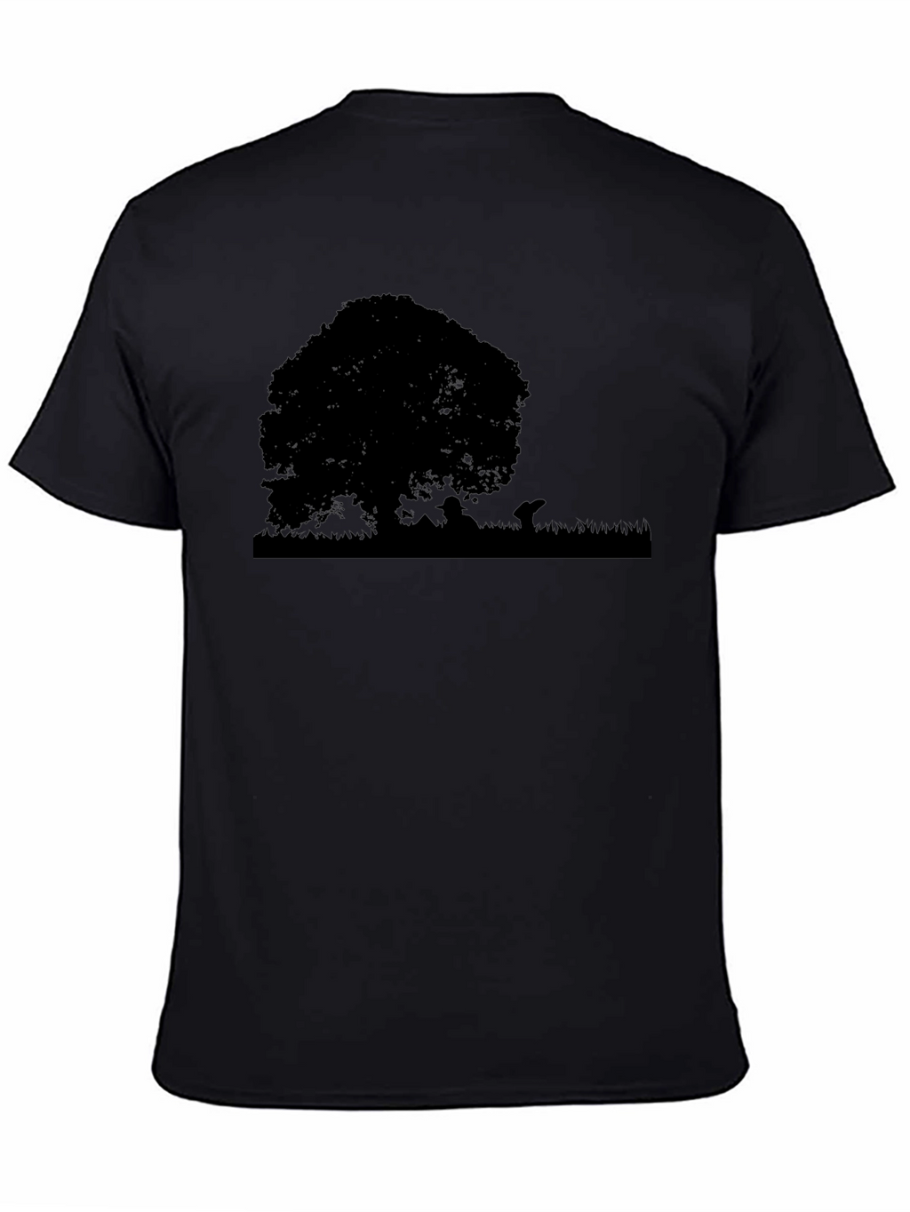 Nature Silhouette Tree Graphic Tee - Black