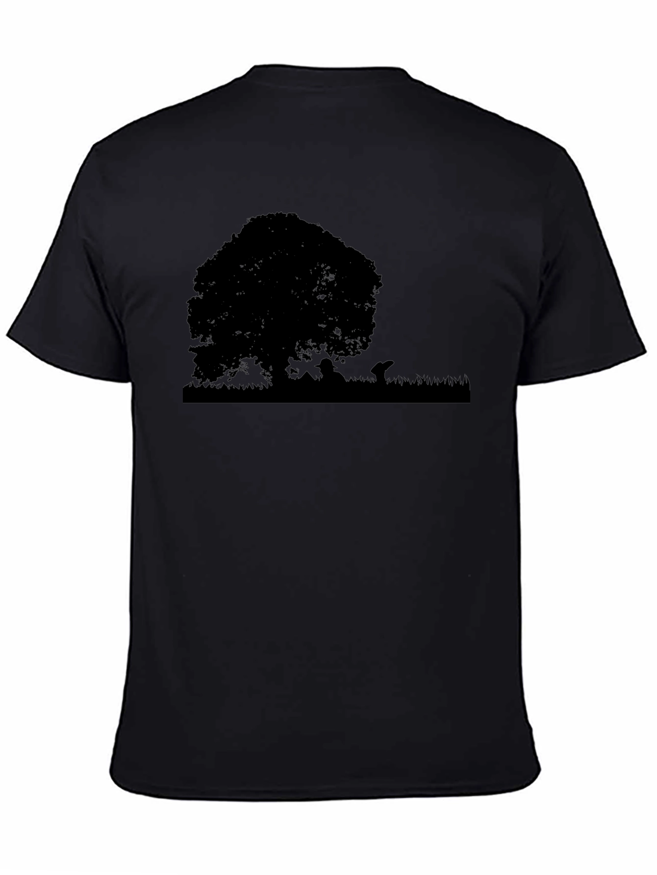 Nature Silhouette Tree Graphic Tee - Black