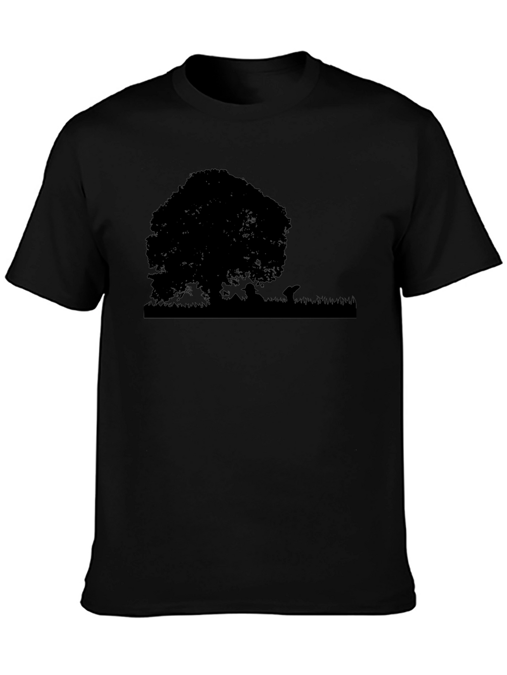 Nature Silhouette Tree Graphic Tee - Black