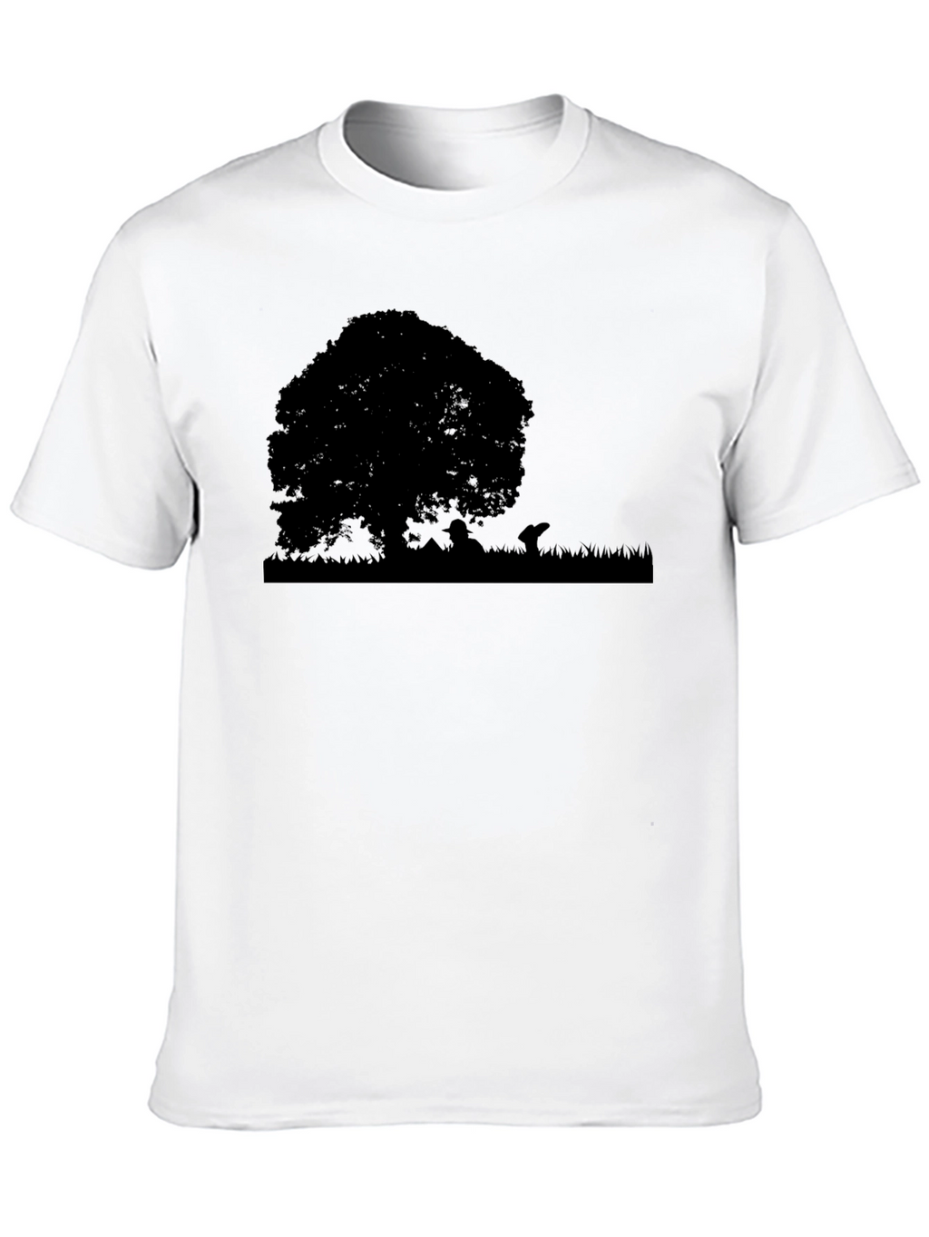Nature Silhouette Tree Graphic Tee - Black