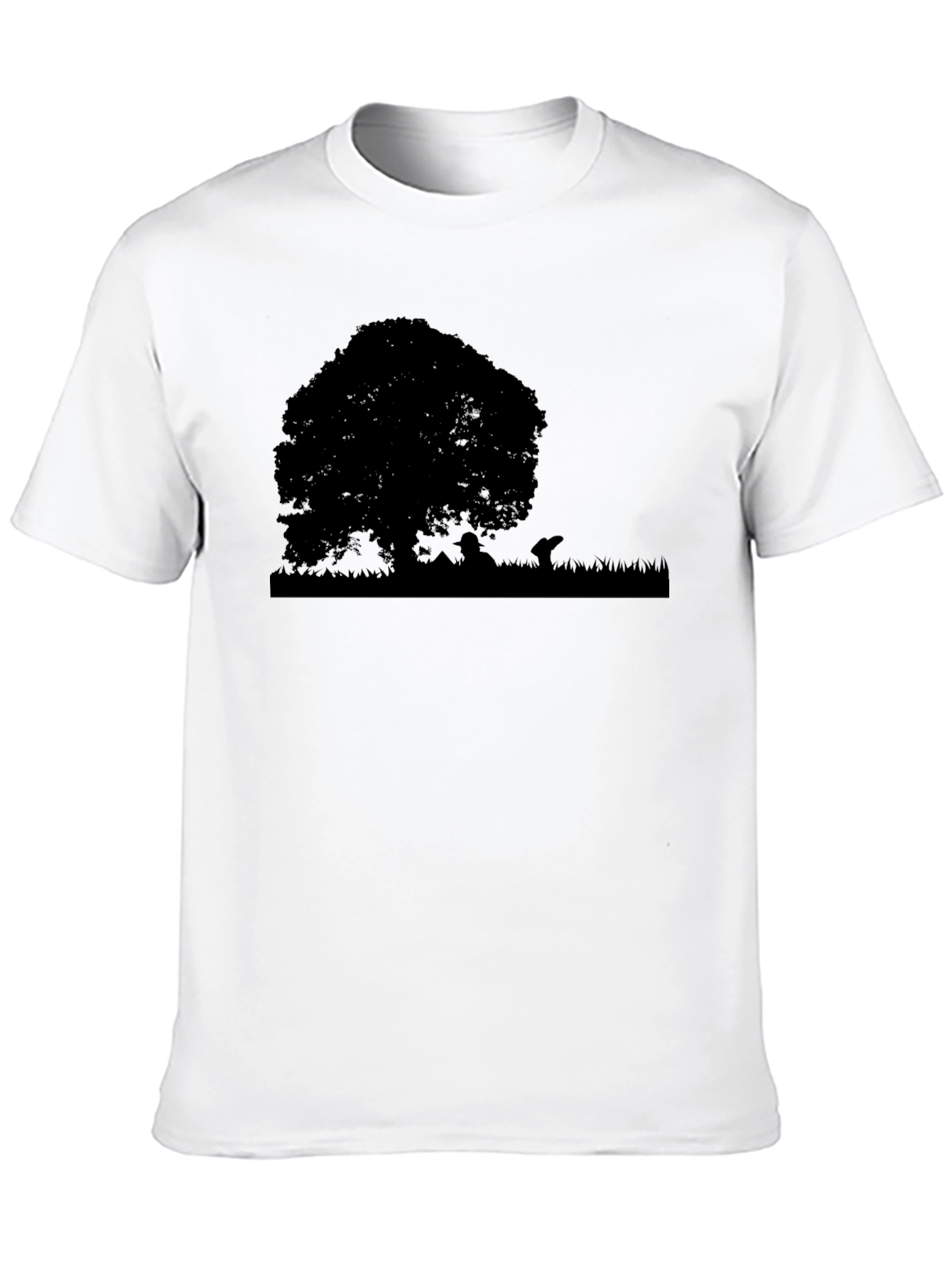 Nature Silhouette Tree Graphic Tee - Black