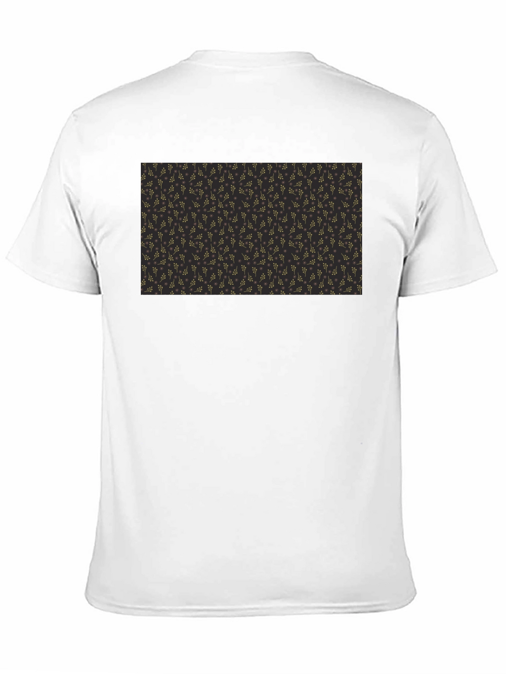 Elegant Black Tee with Gold Floral Pattern
