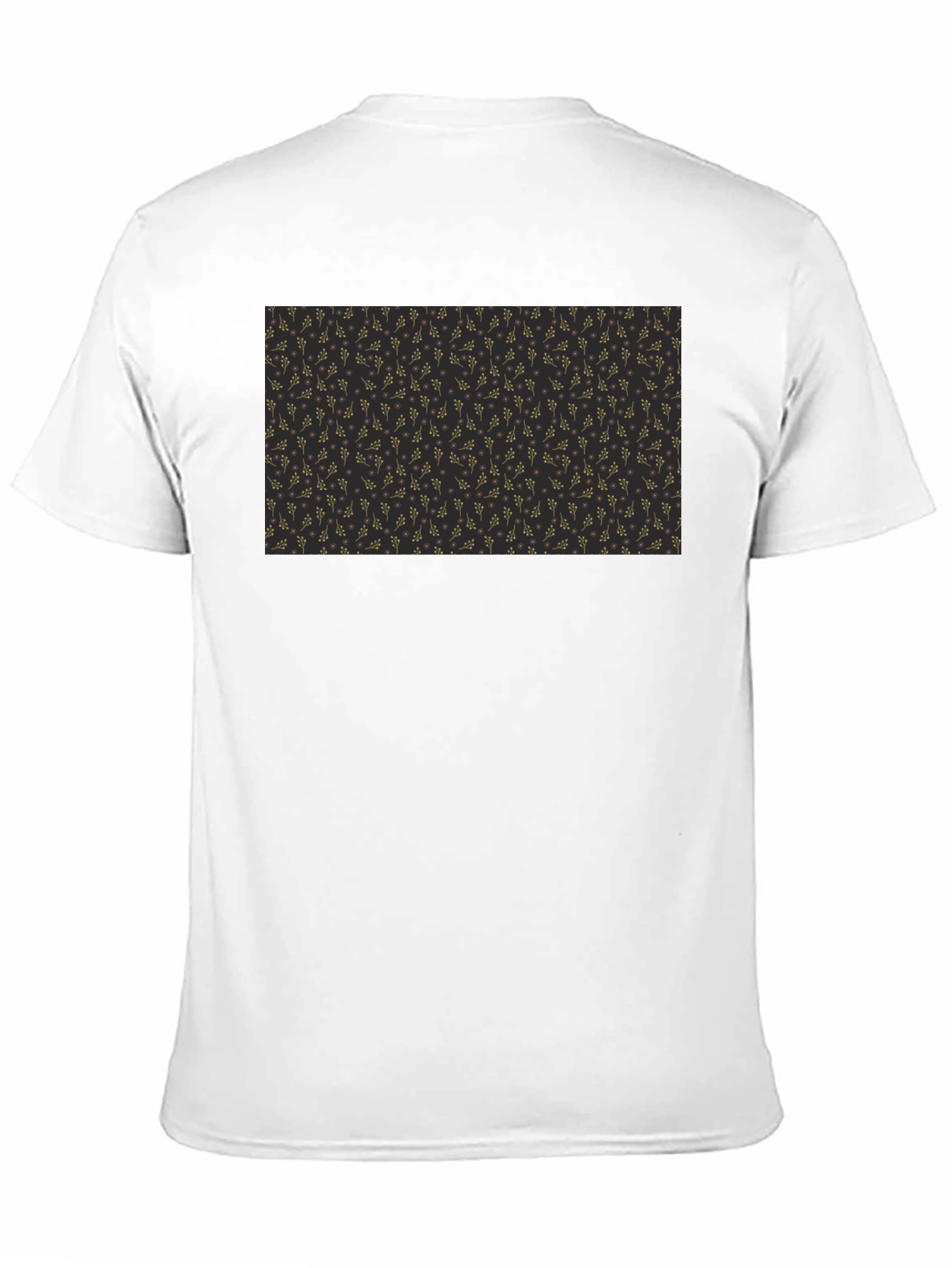 Elegant Black Tee with Gold Floral Pattern