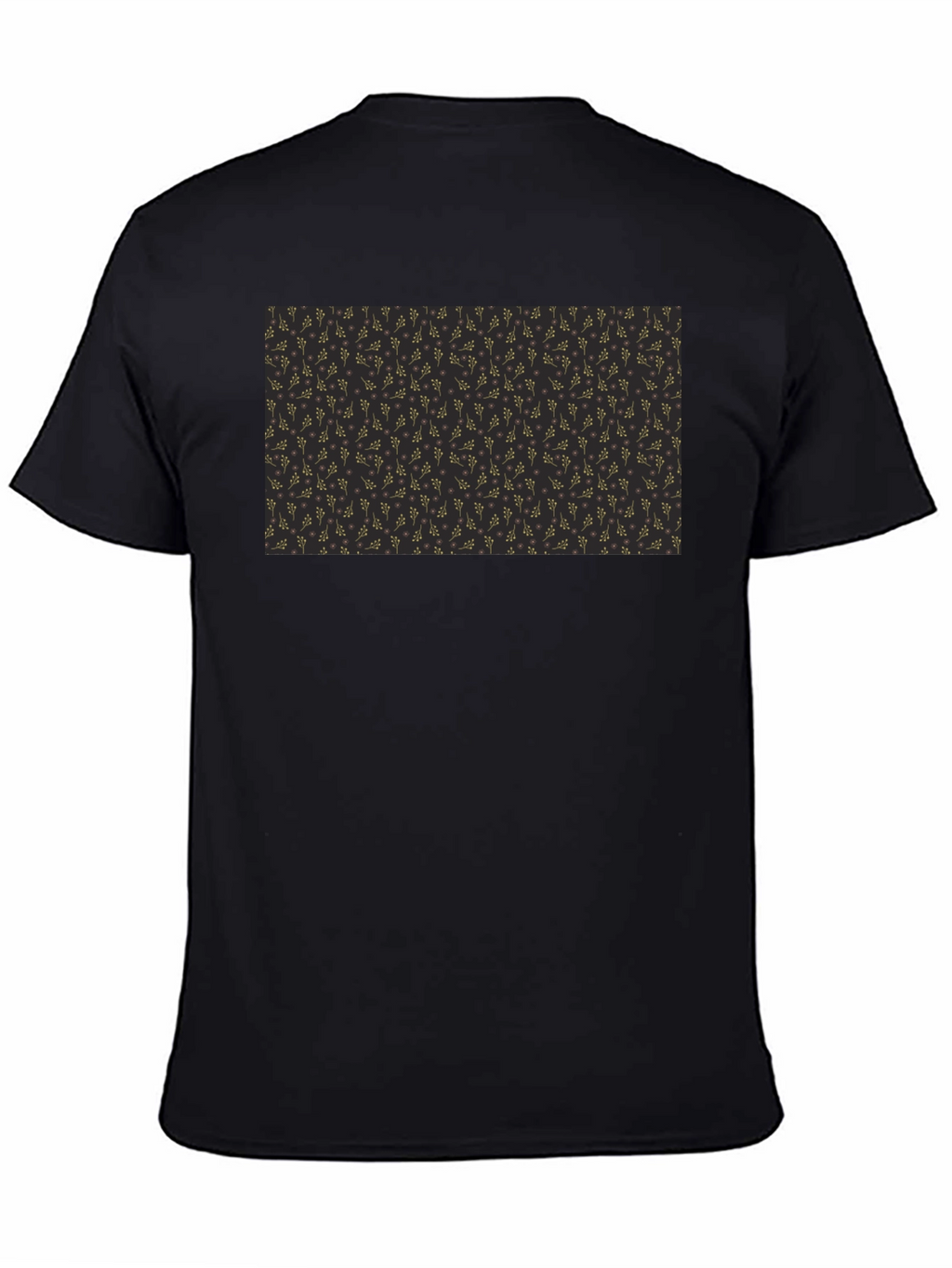 Elegant Black Tee with Gold Floral Pattern