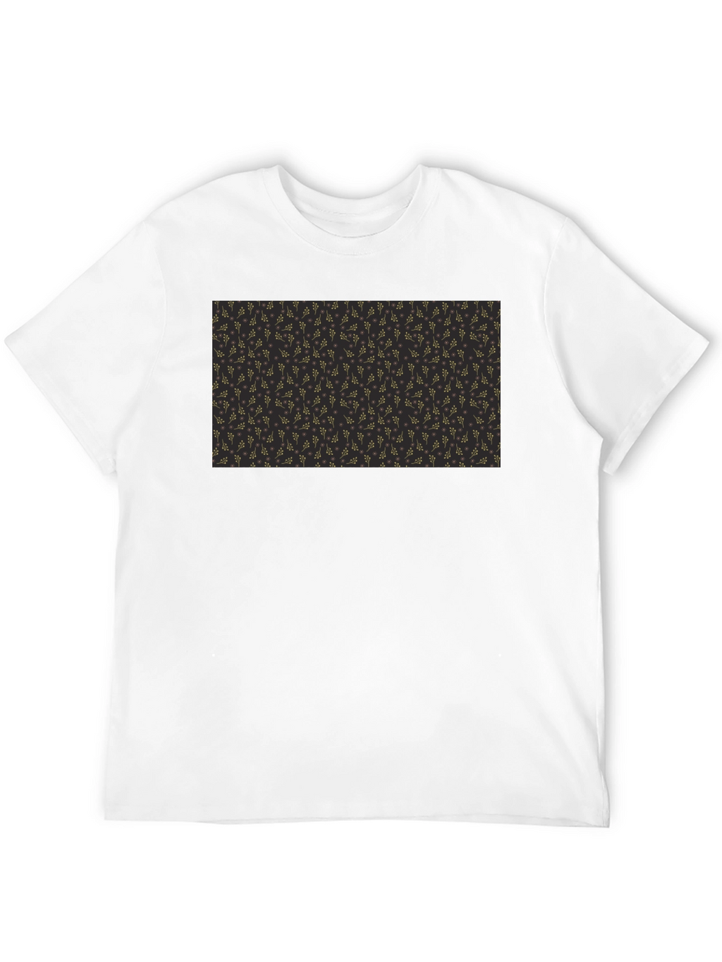 Elegant Black Tee with Gold Floral Pattern