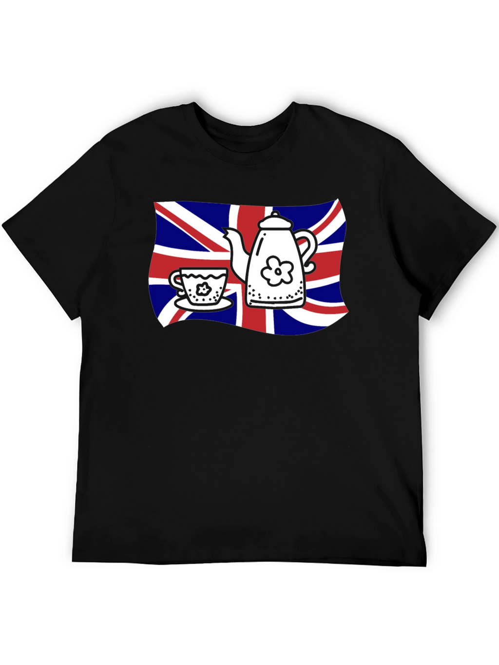 British Tea Time T-Shirt - Union Jack Teapot