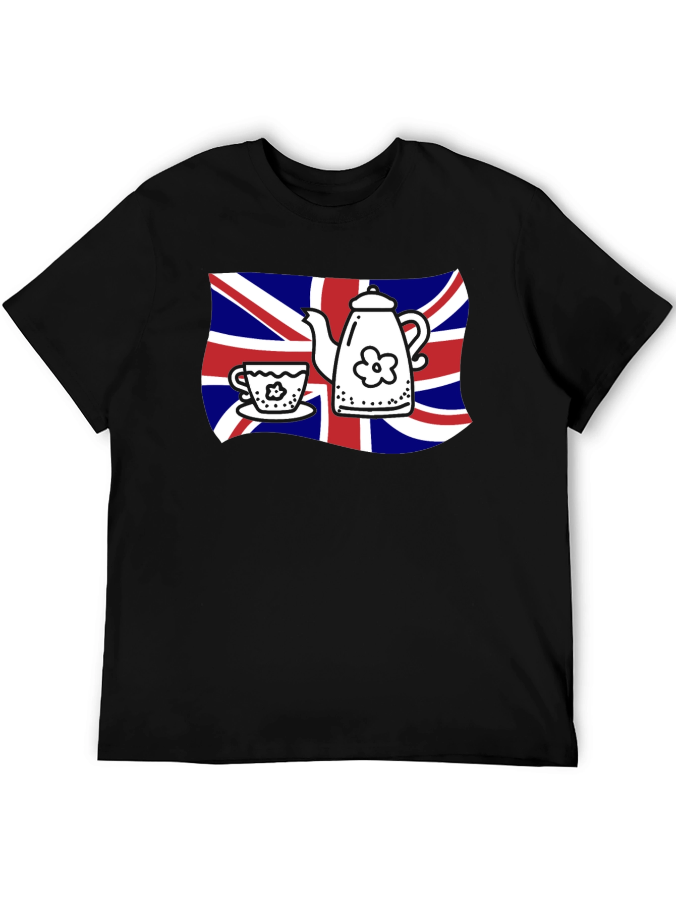 British Tea Time T-Shirt - Union Jack Teapot