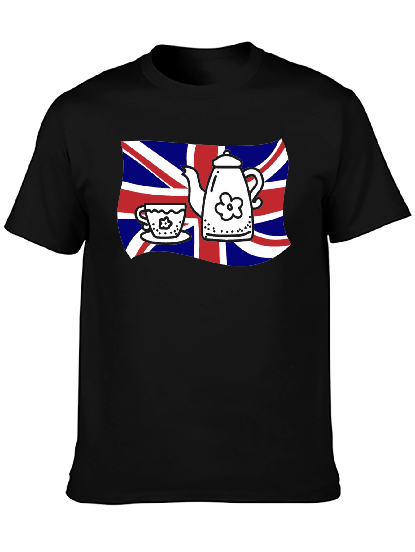 British Tea Time T-Shirt - Union Jack Teapot