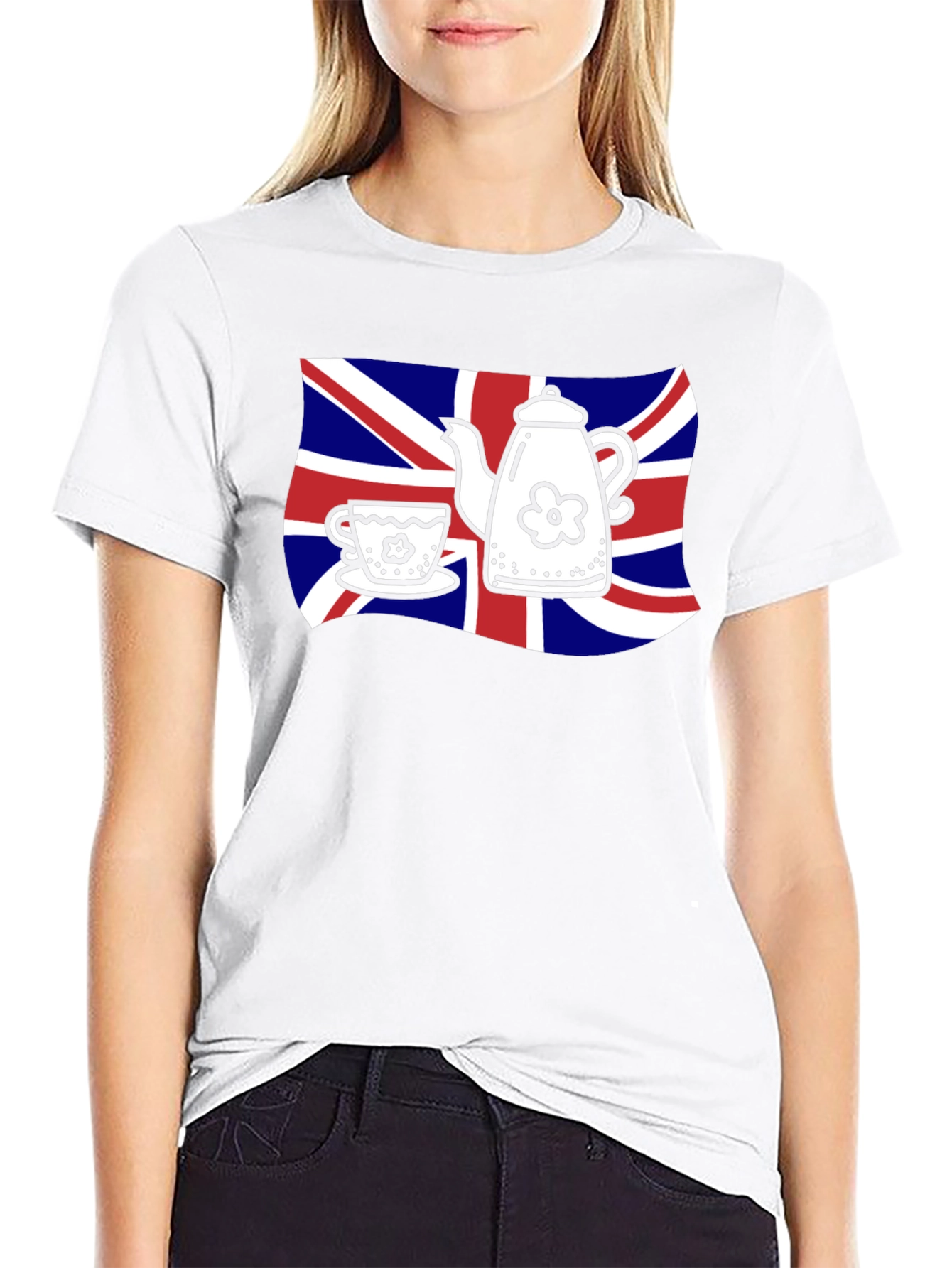 British Tea Time T-Shirt - Union Jack Teapot