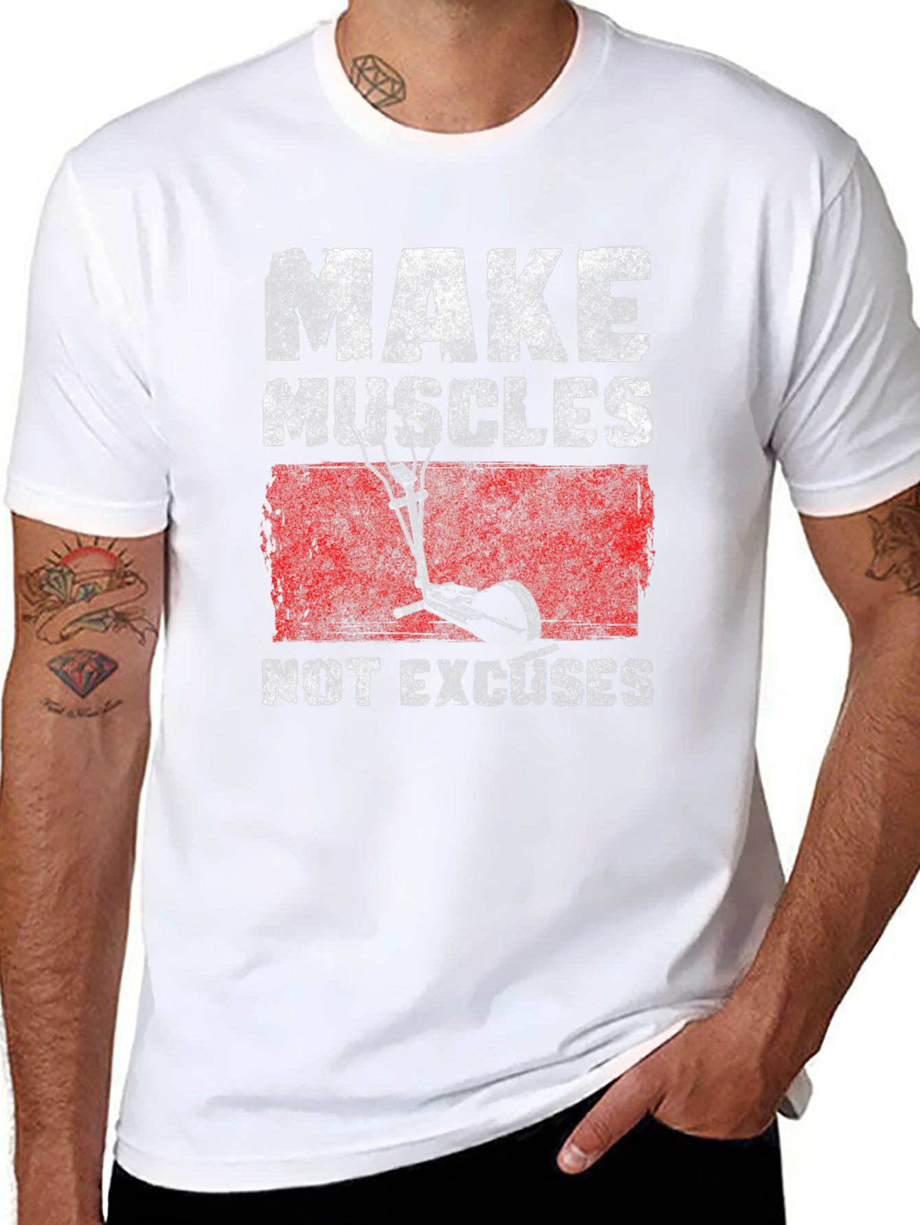 Make Muscles Black Graphic T-Shirt
