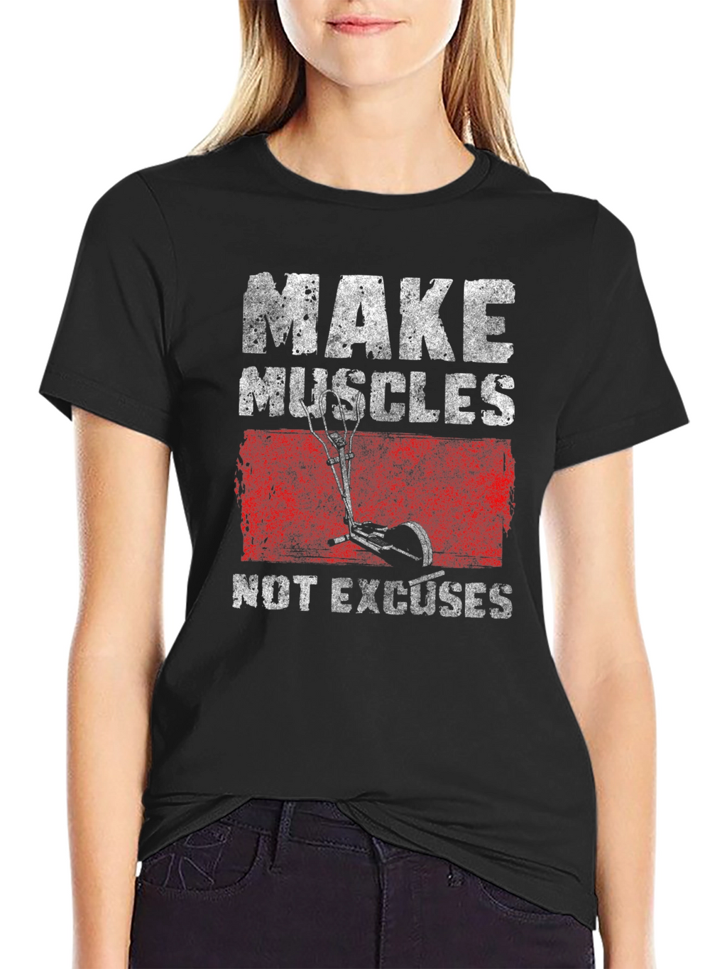 Make Muscles Black Graphic T-Shirt