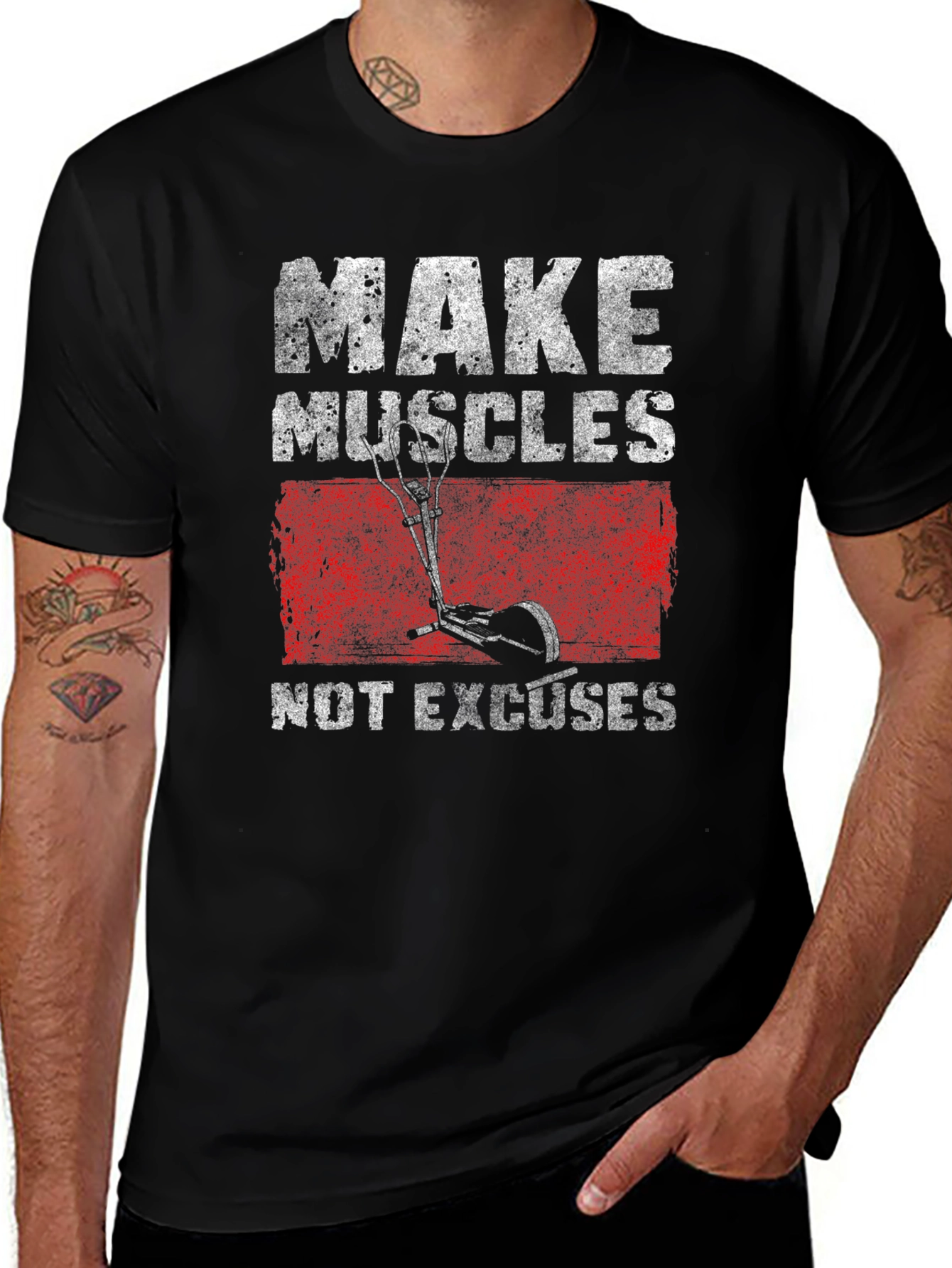 Make Muscles Black Graphic T-Shirt