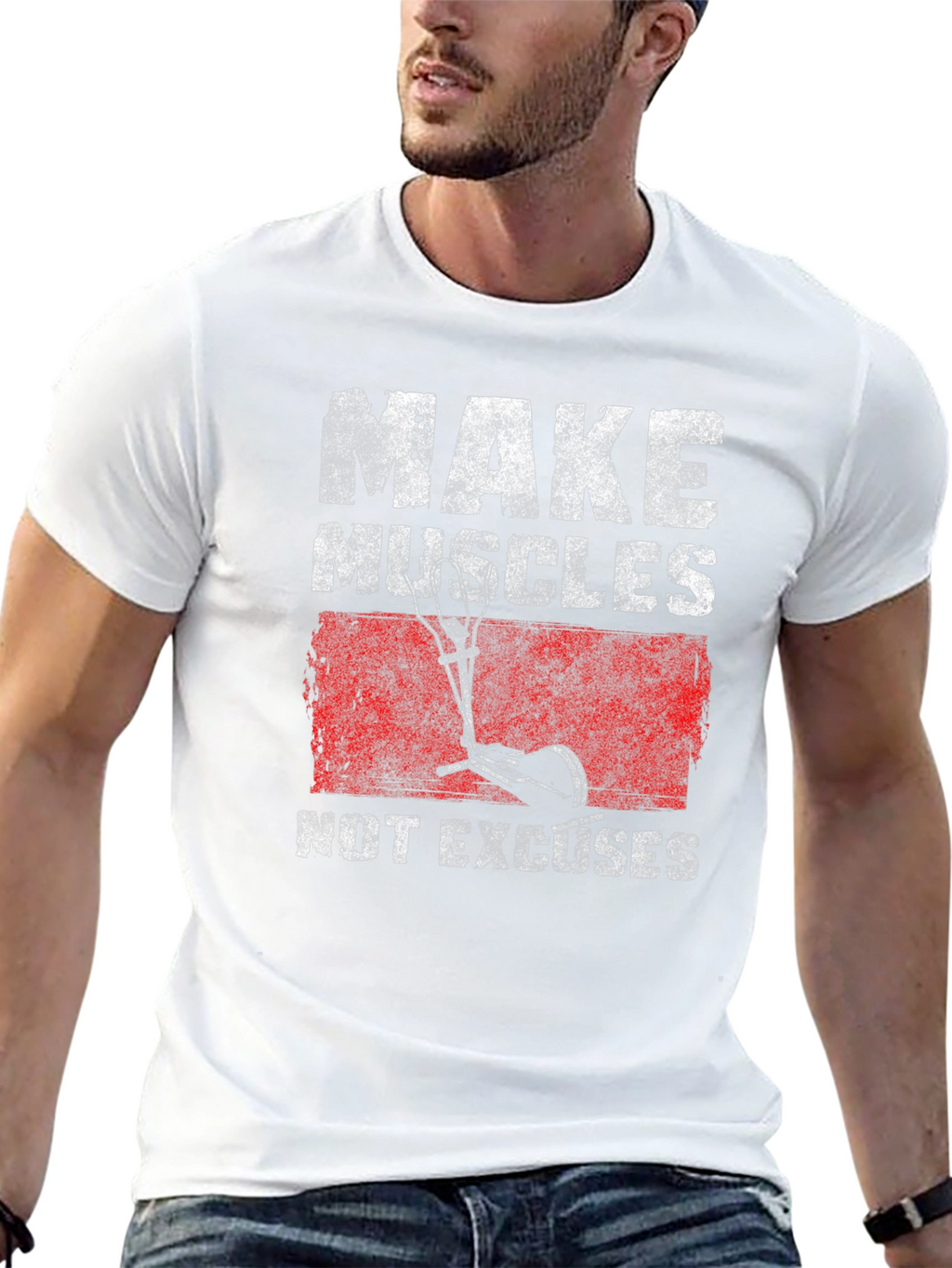 Make Muscles Black Graphic T-Shirt