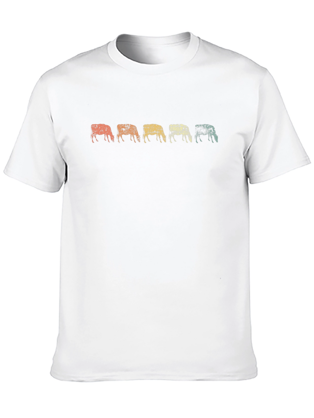 Retro Grazing Cows Graphic Tee - Black Cotton T-Shirt