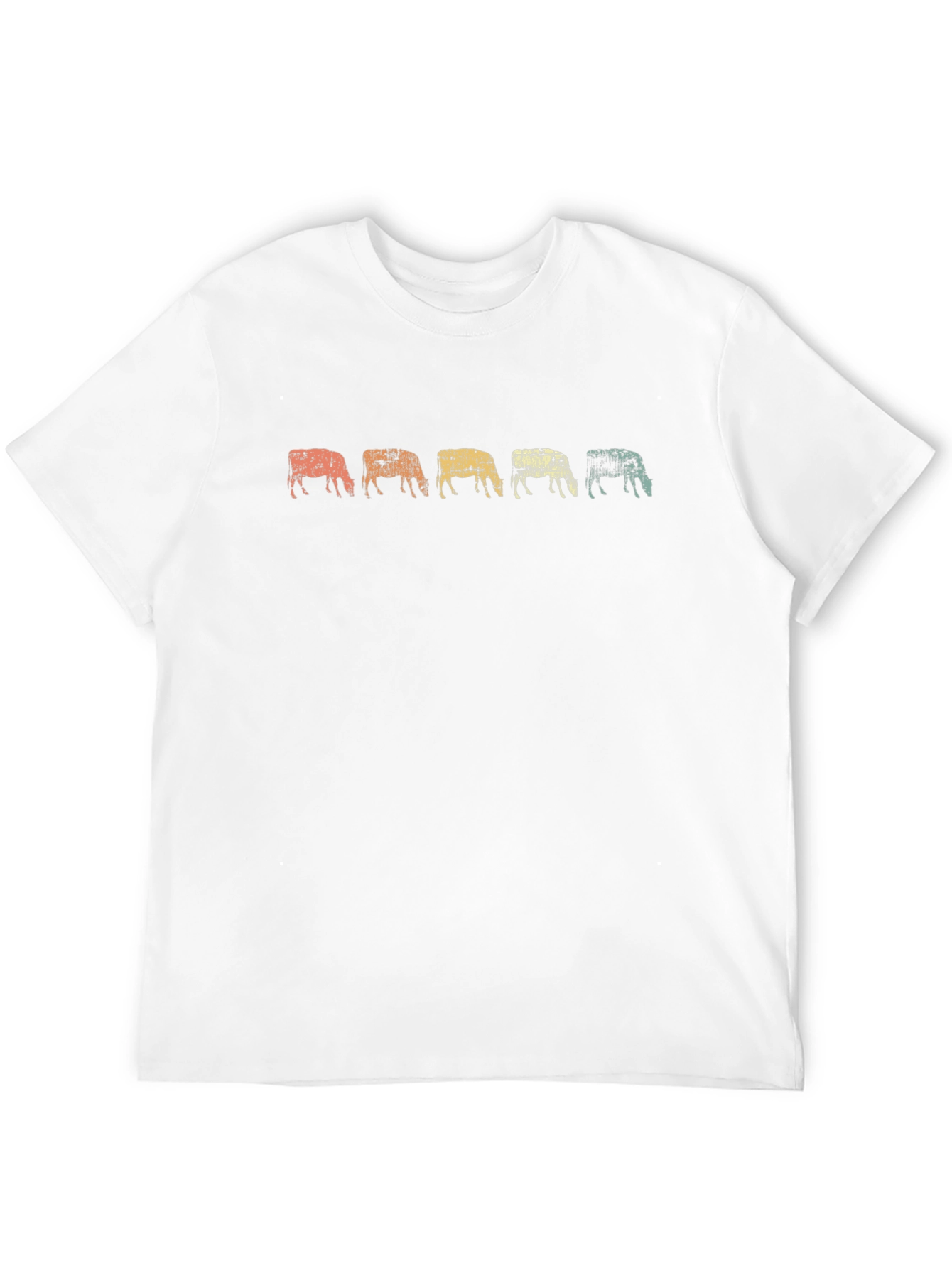 Retro Grazing Cows Graphic Tee - Black Cotton T-Shirt