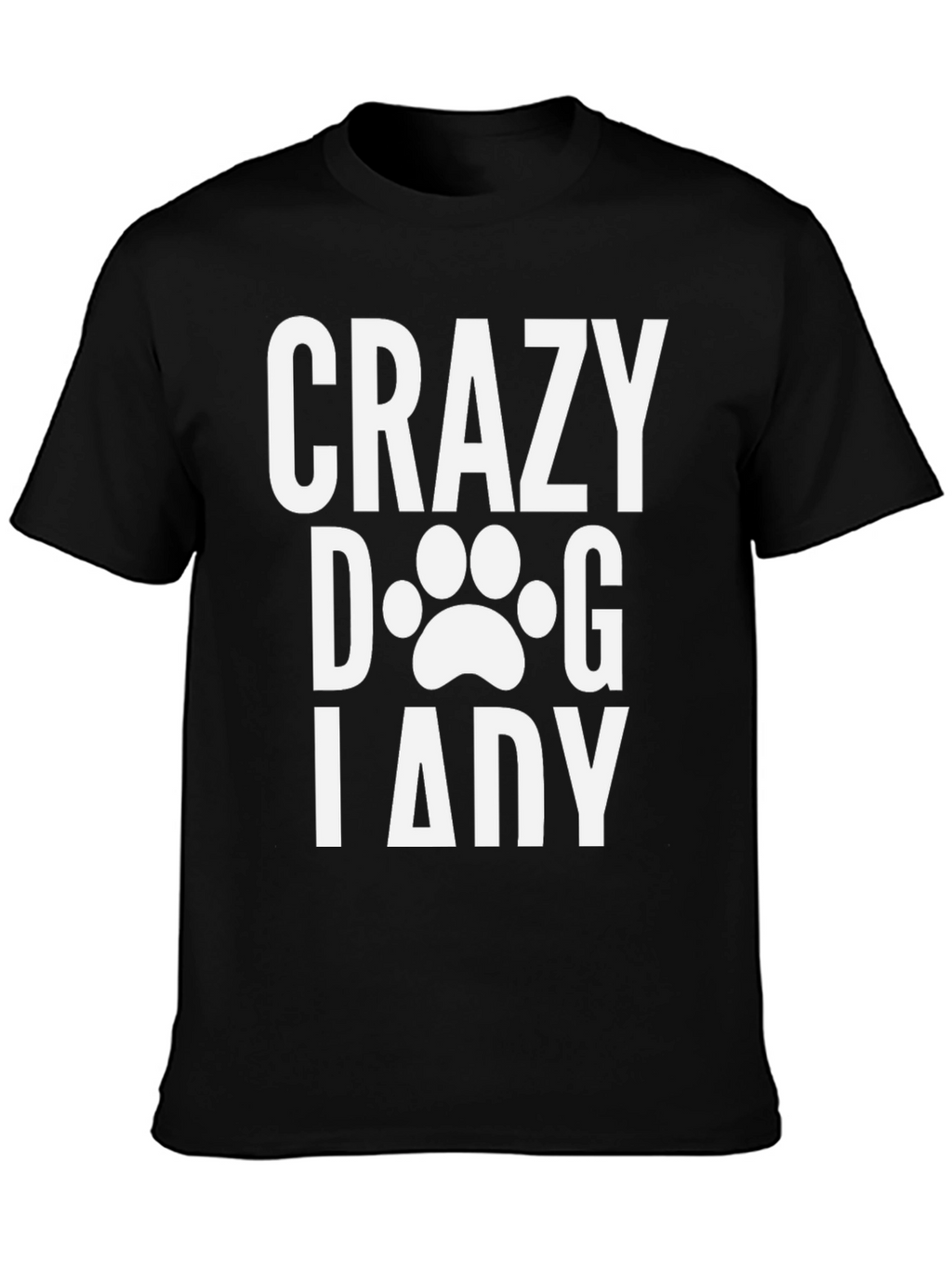 Crazy Dog Lady Graphic T-Shirt - Black Cotton Tee