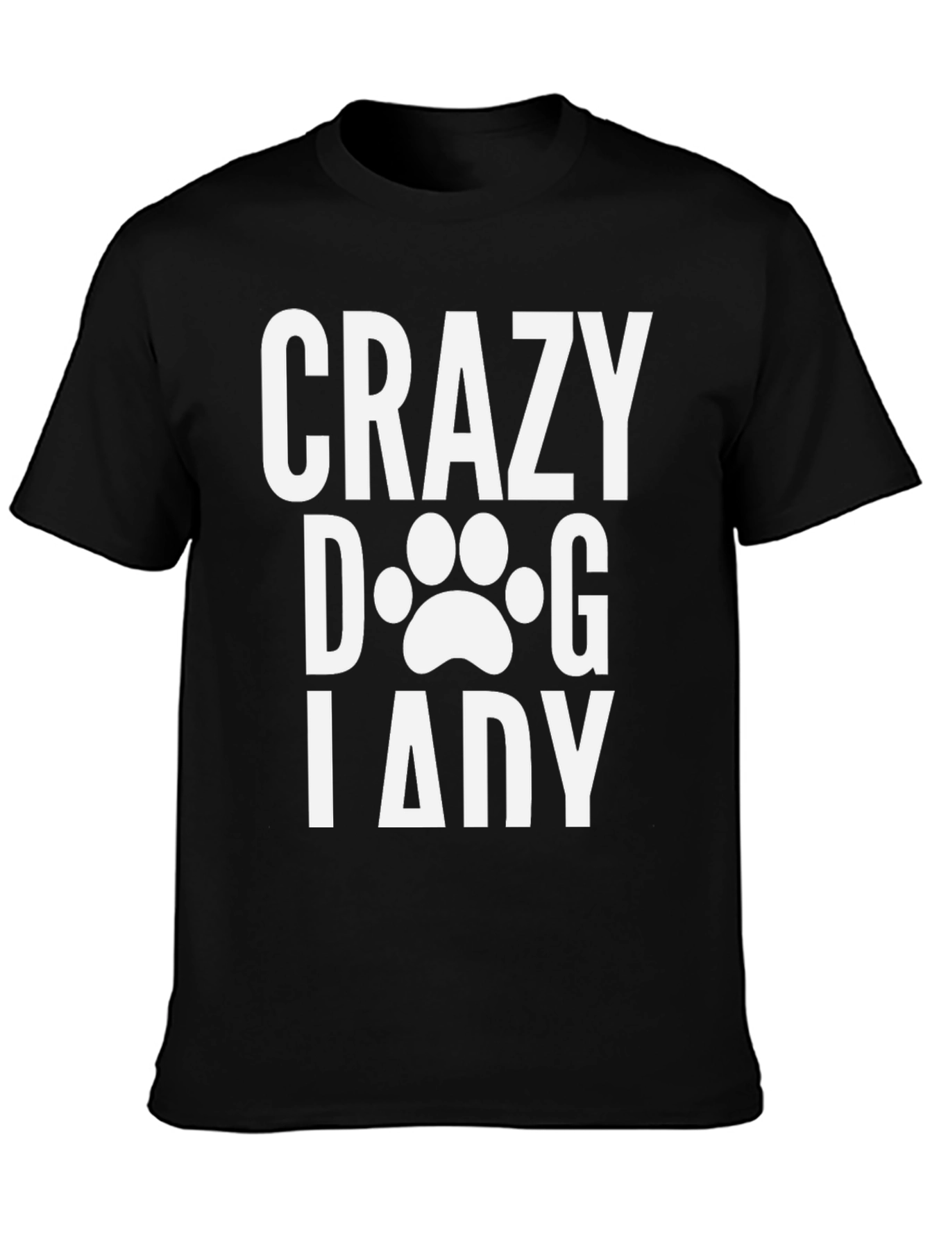 Crazy Dog Lady Graphic T-Shirt - Black Cotton Tee