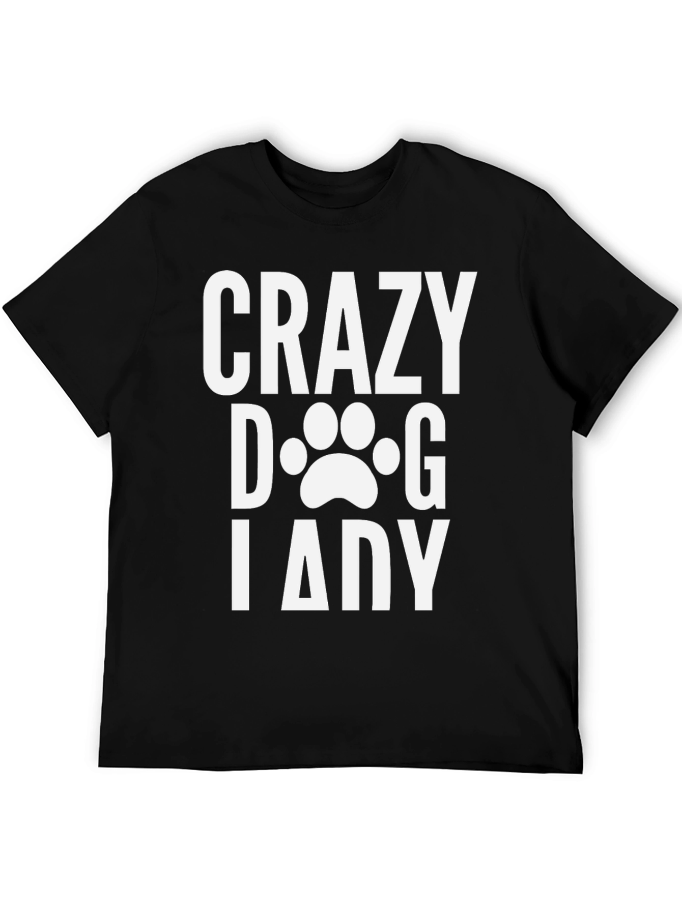 Crazy Dog Lady Graphic T-Shirt - Black Cotton Tee
