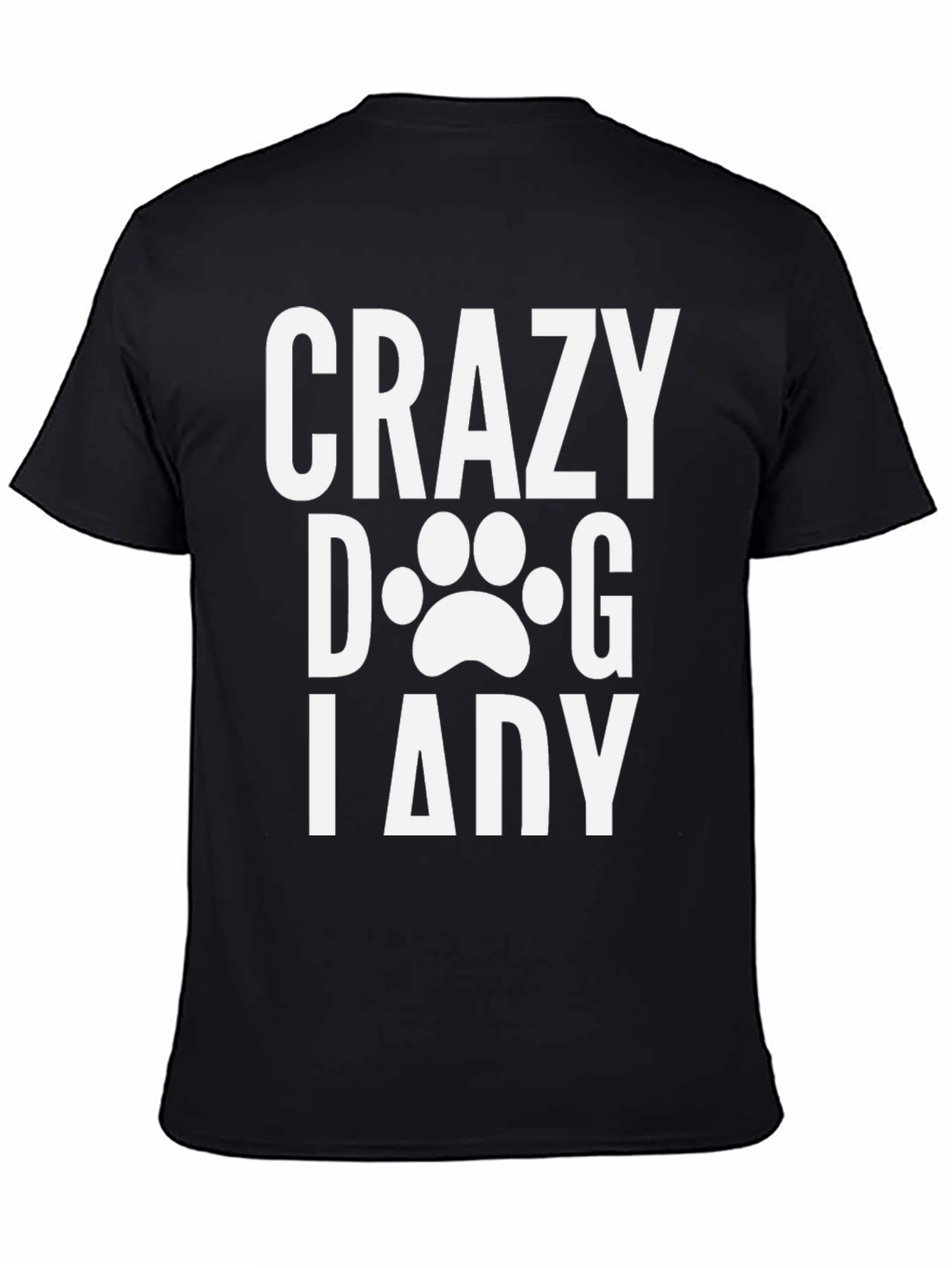 Crazy Dog Lady Graphic T-Shirt - Black Cotton Tee