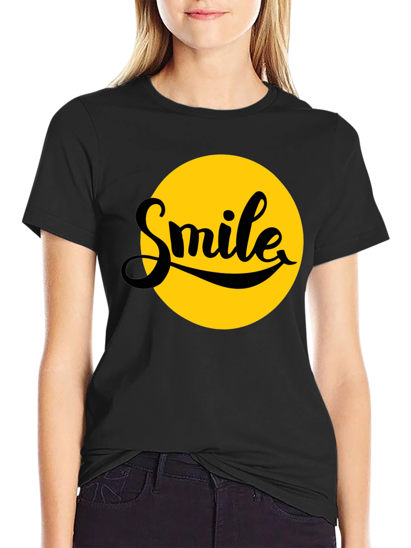 Smile Graphic T-Shirt - Black - Soft Cotton