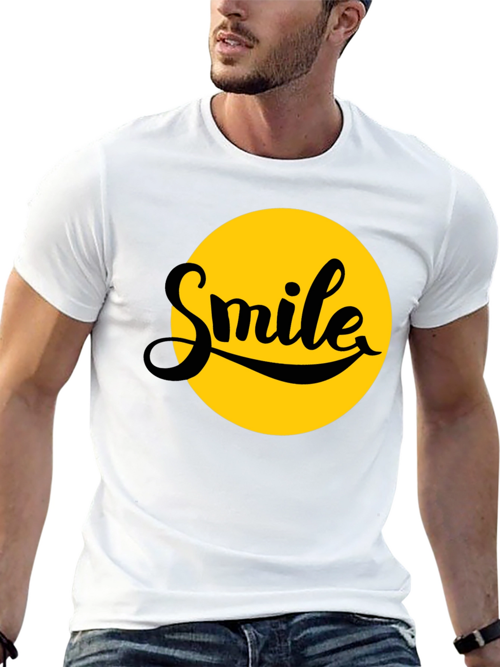 Smile Graphic T-Shirt - Black - Soft Cotton
