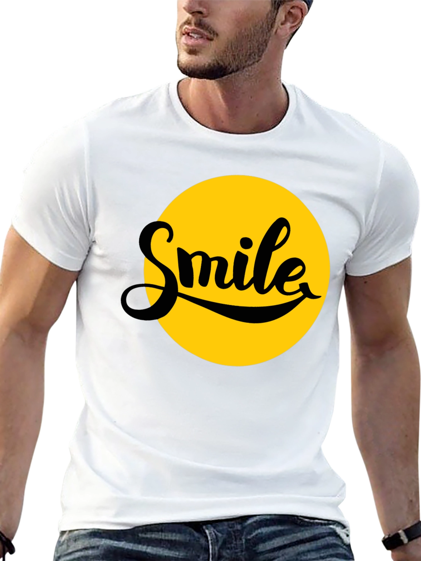 Smile Graphic T-Shirt - Black - Soft Cotton