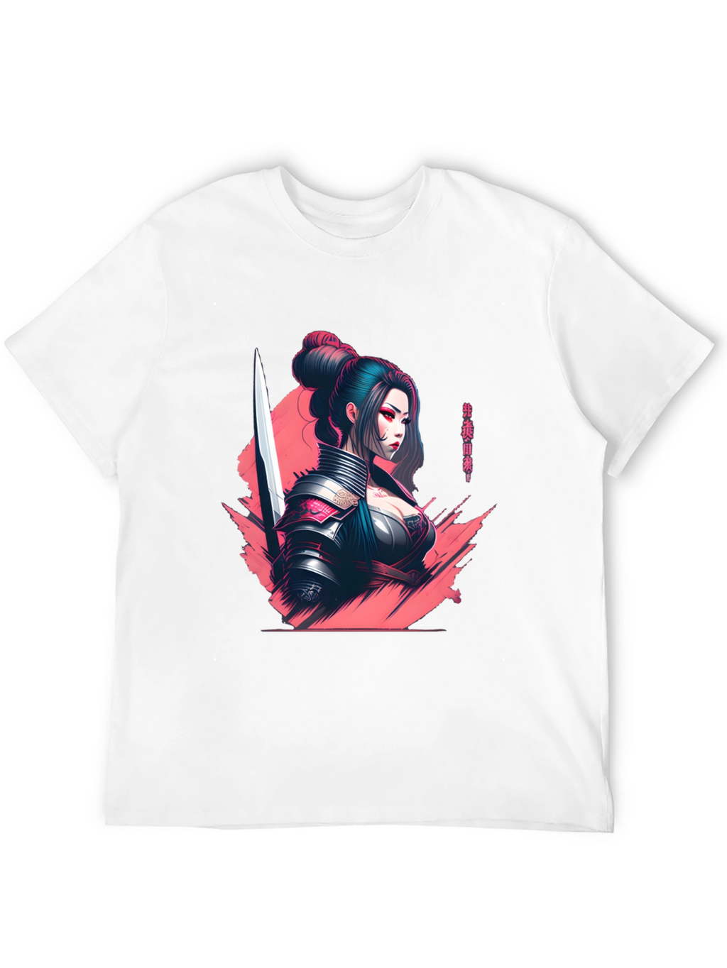 Samurai Girl Graphic T-Shirt - Sleek Anime Style