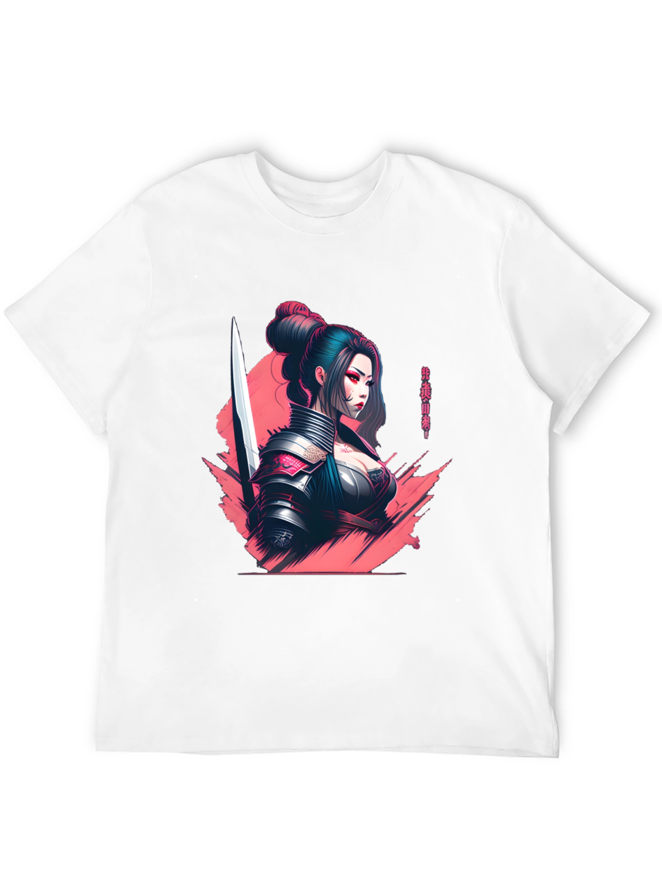 Samurai Girl Graphic T-Shirt - Sleek Anime Style