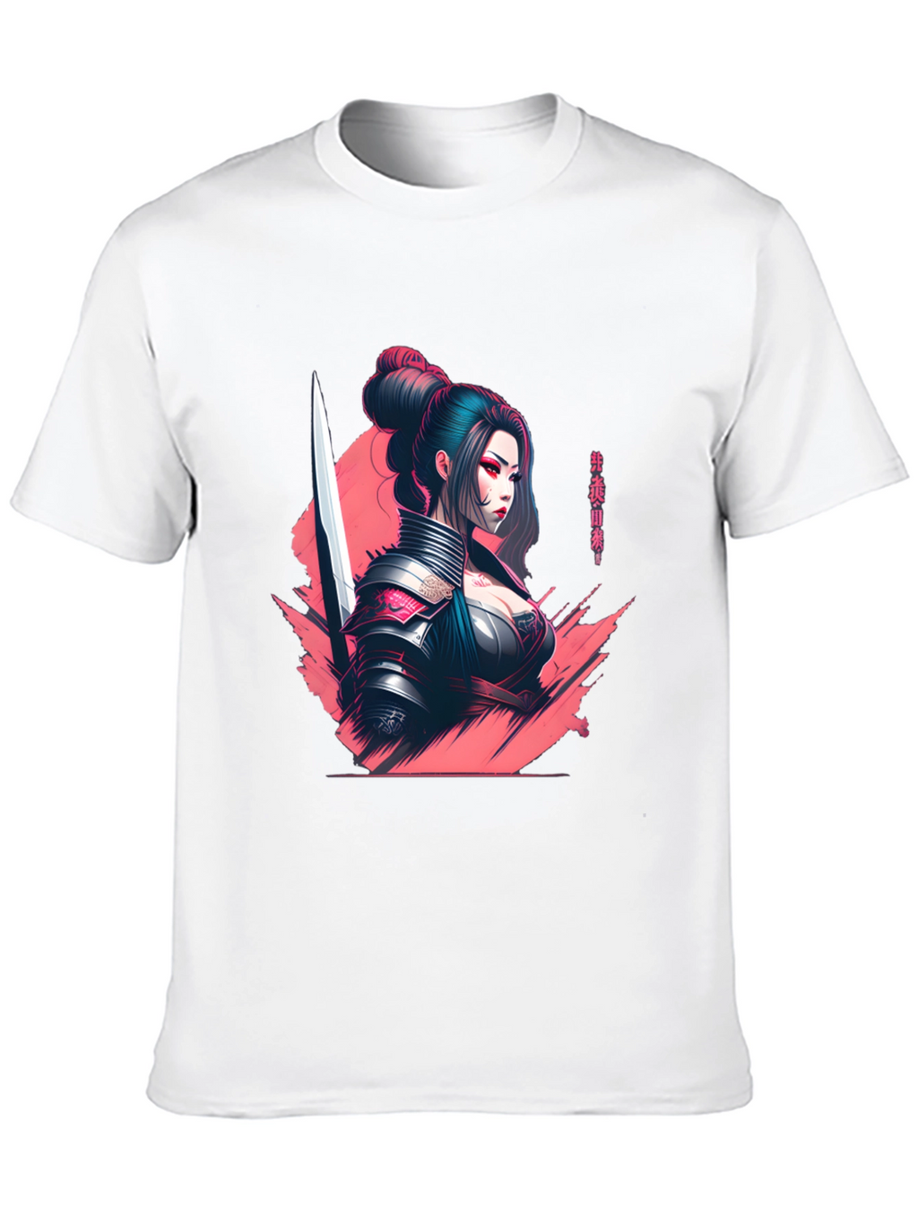 Samurai Girl Graphic T-Shirt - Sleek Anime Style