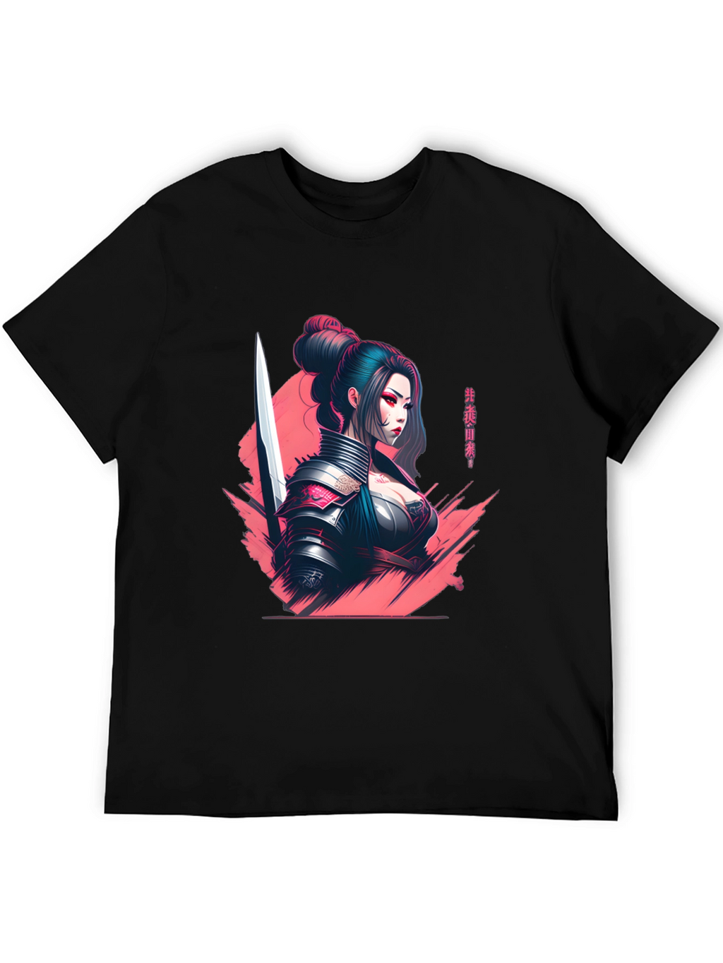 Samurai Girl Graphic T-Shirt - Sleek Anime Style