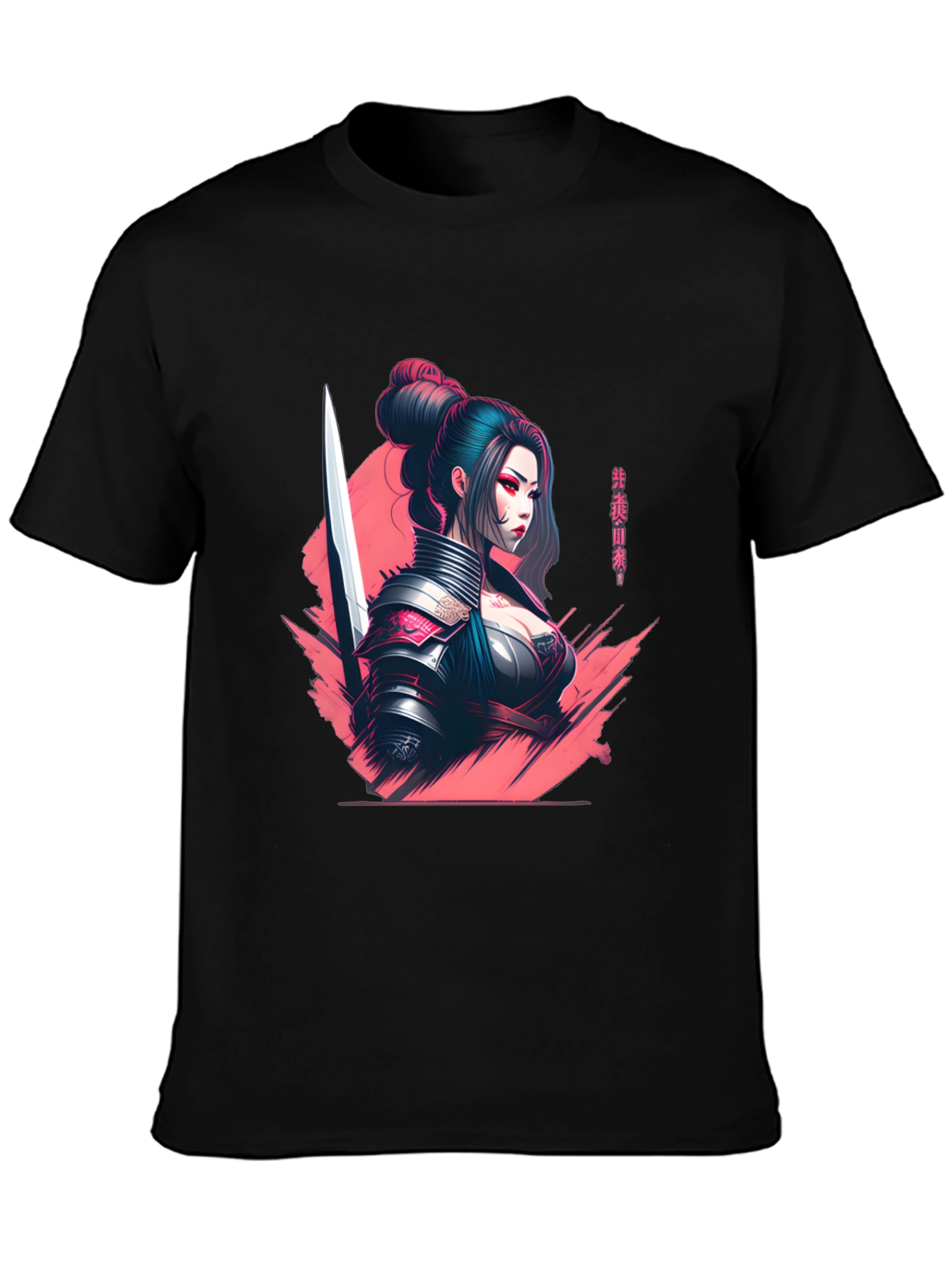 Samurai Girl Graphic T-Shirt - Sleek Anime Style