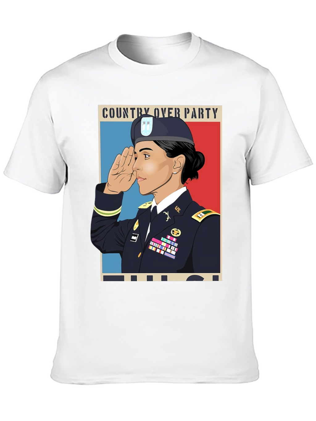 Country Over Party Woman Army T-Shirt