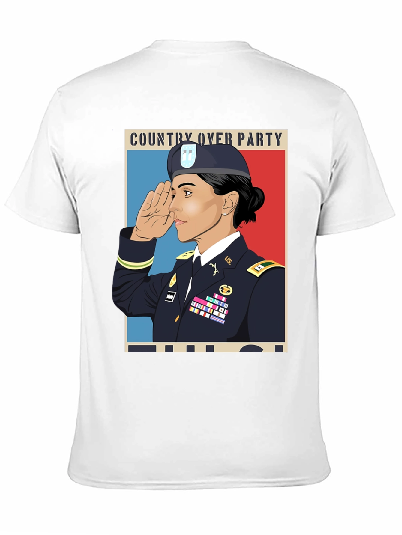 Country Over Party Woman Army T-Shirt