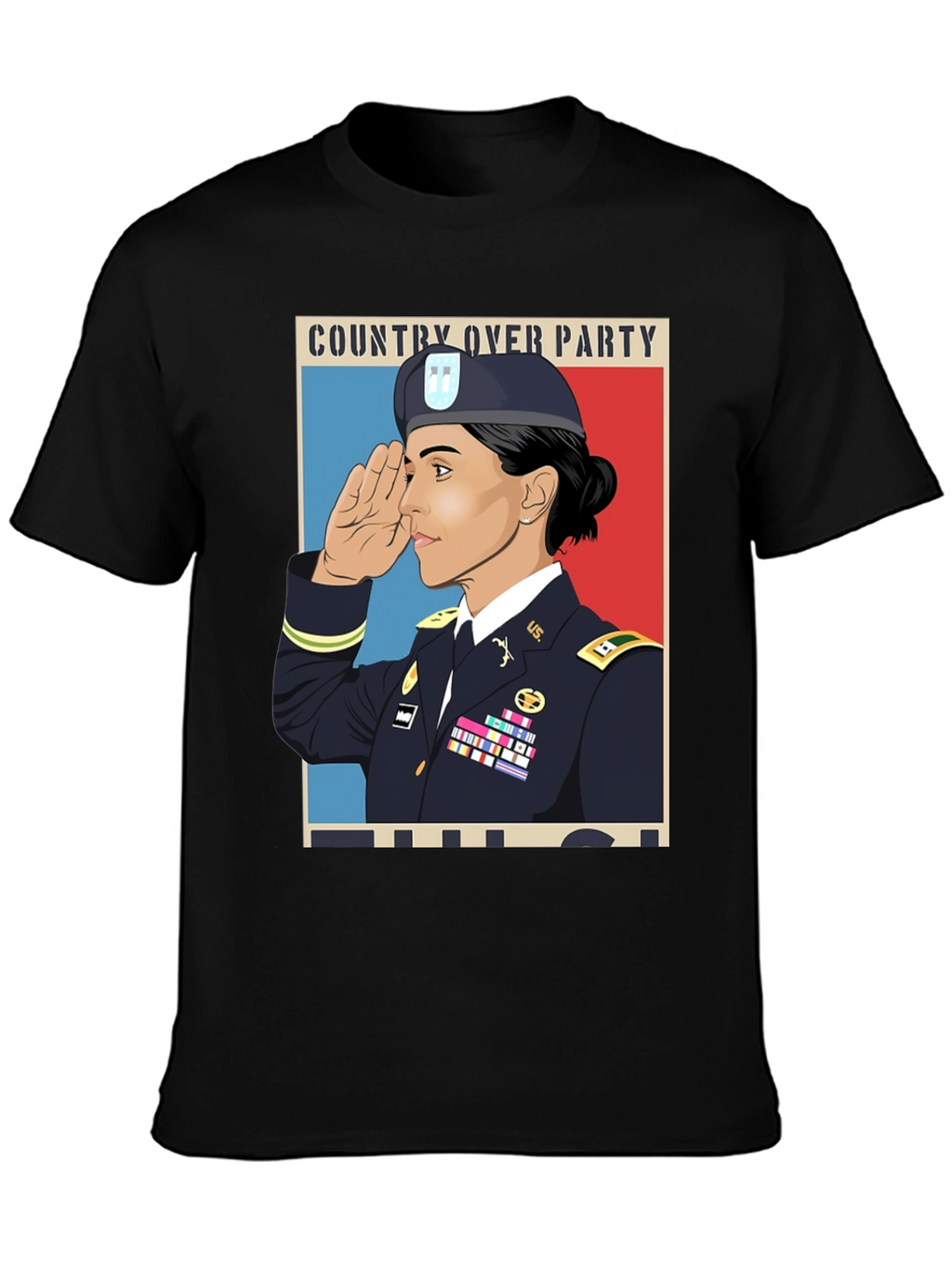 Country Over Party Woman Army T-Shirt