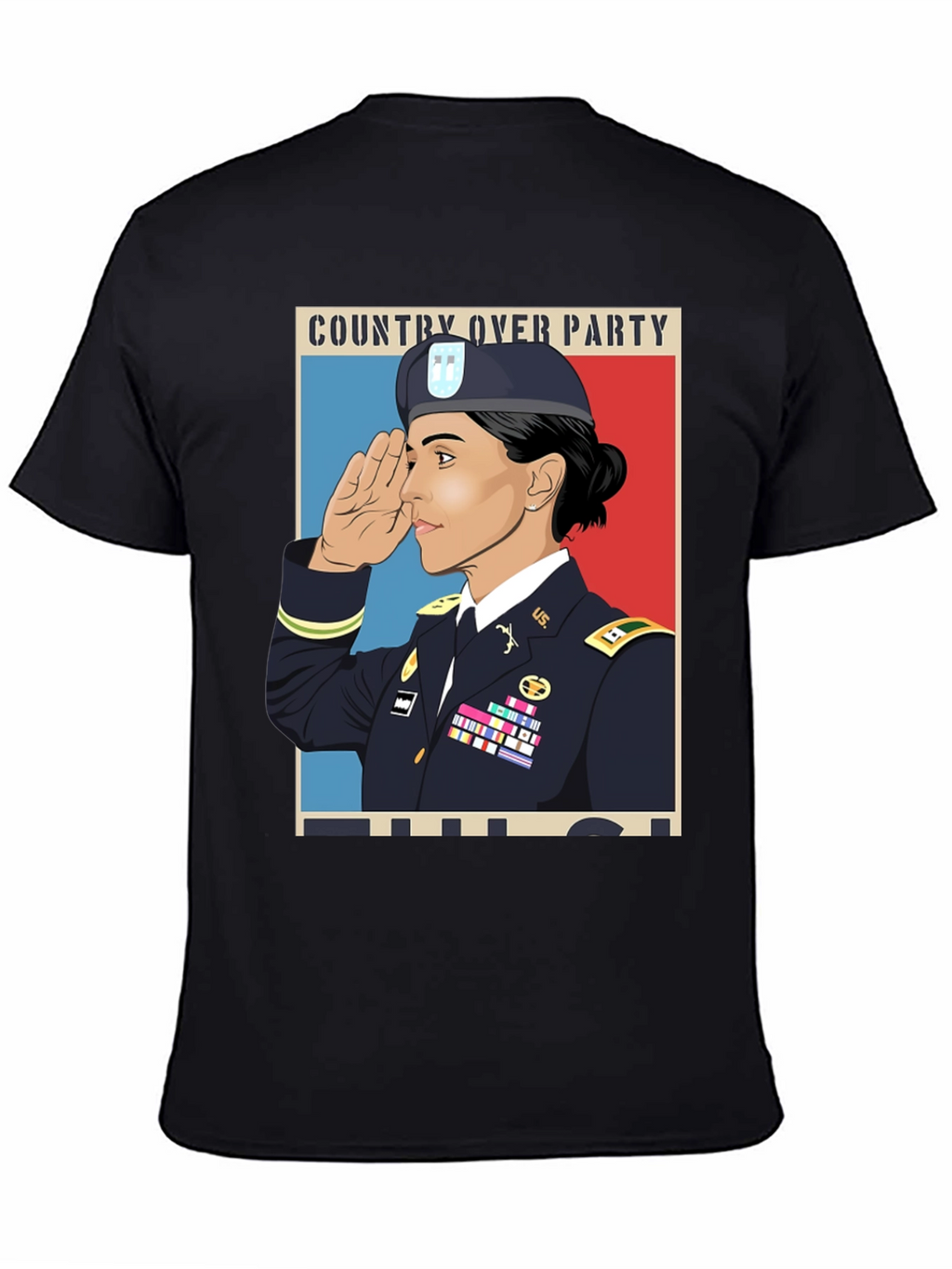 Country Over Party Woman Army T-Shirt