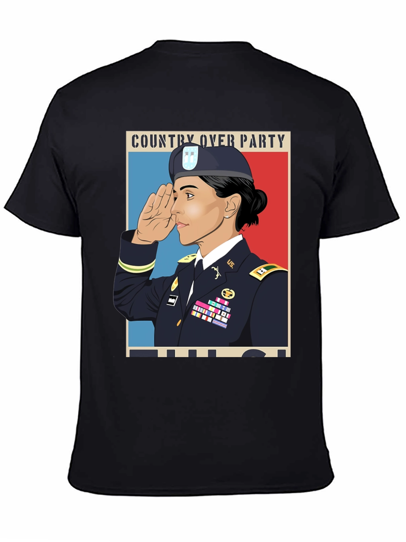 Country Over Party Woman Army T-Shirt