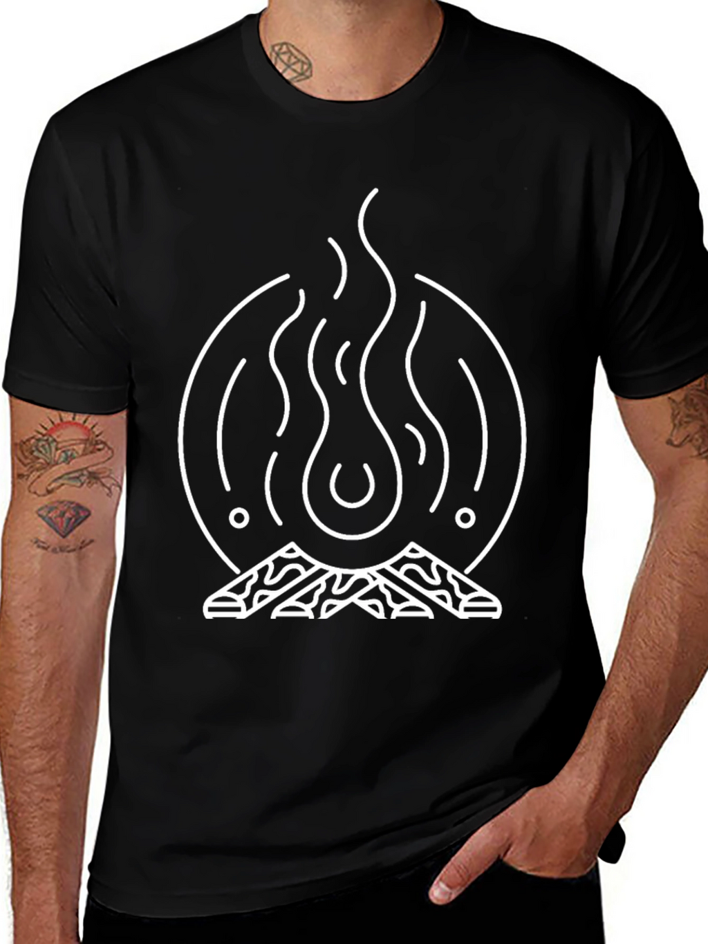 Campfire Graphic Tee - Black Unisex