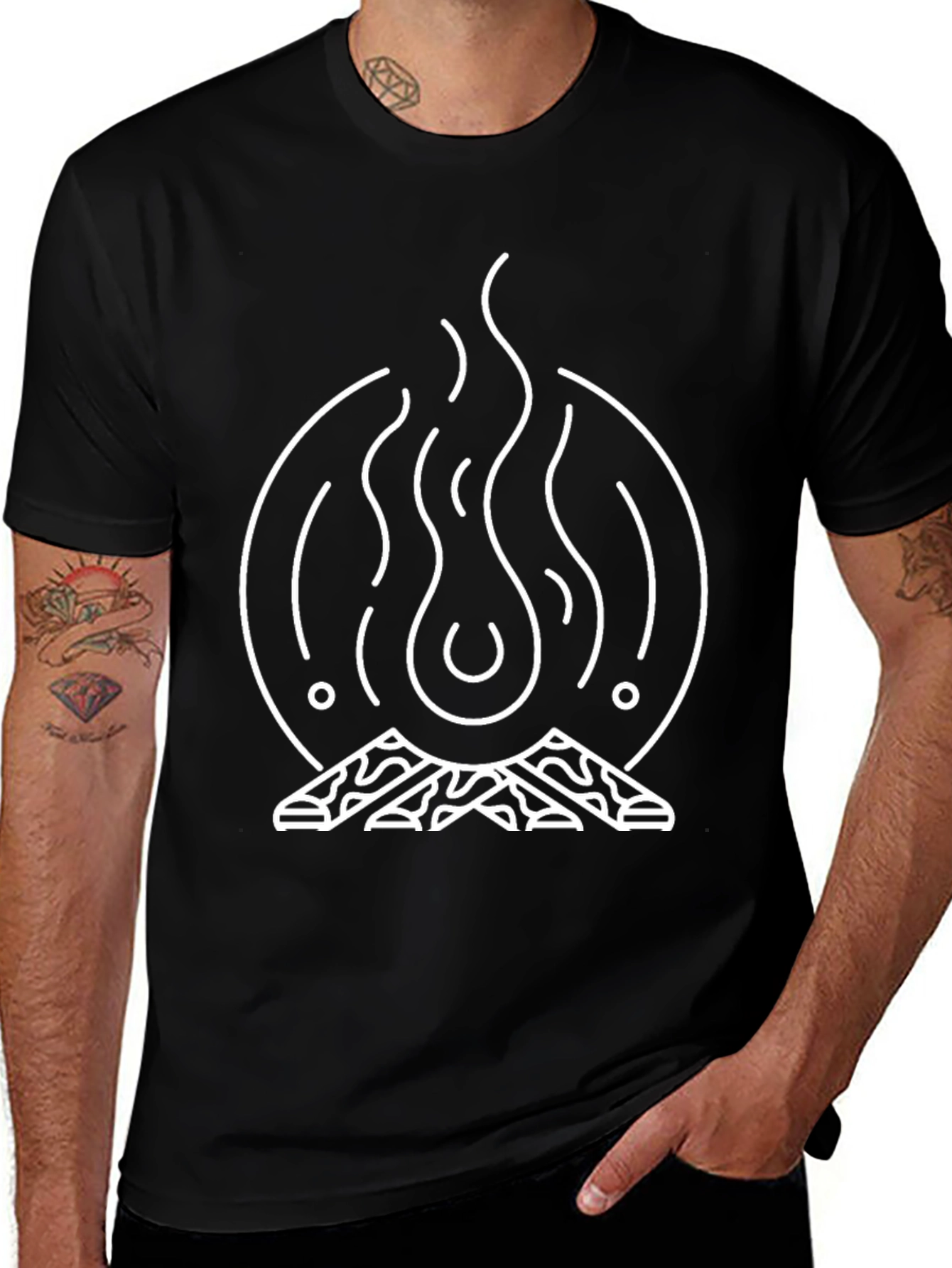 Campfire Graphic Tee - Black Unisex