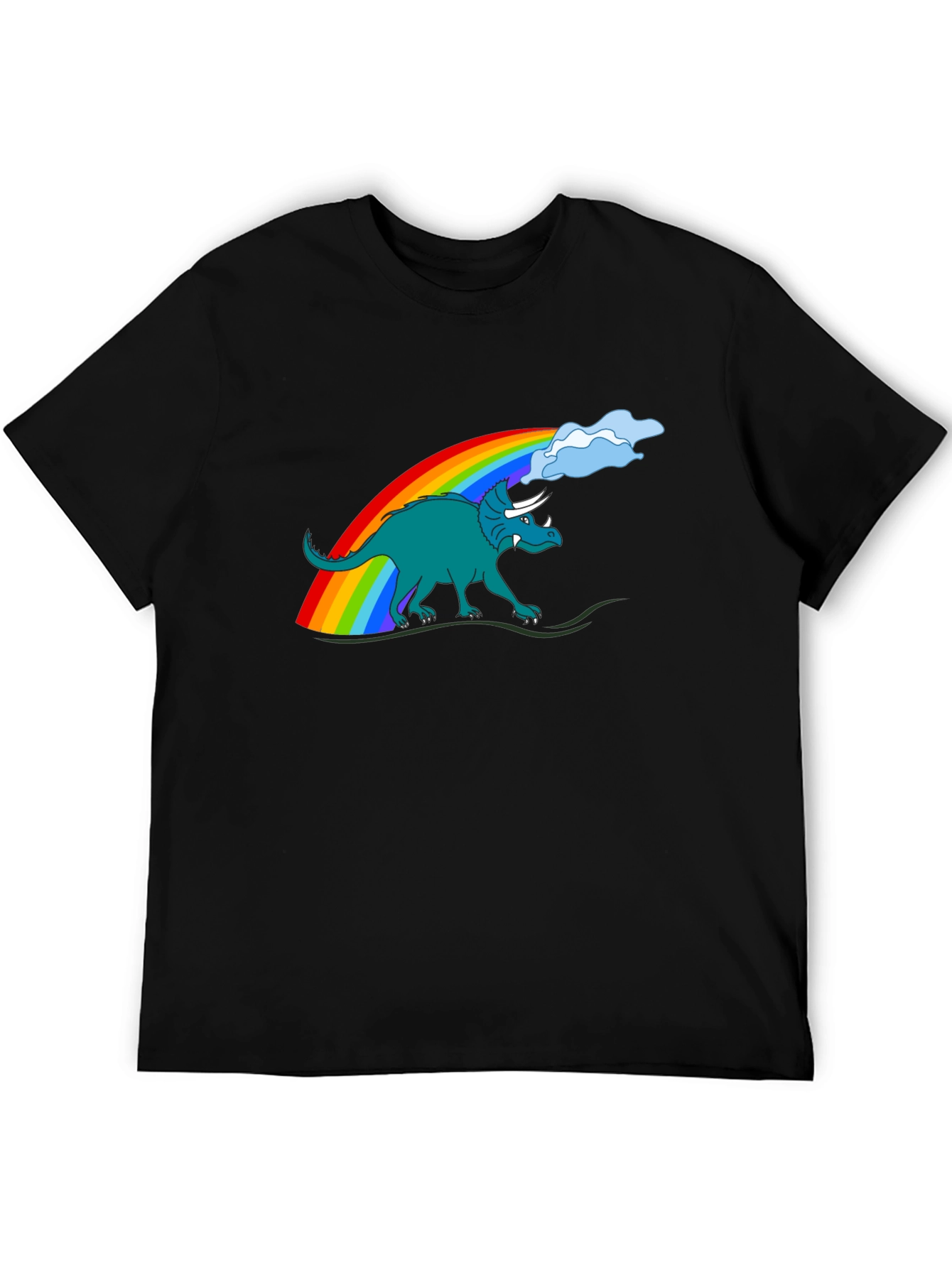Rainbow Dinosaur Graphic Tee - Quirky Style
