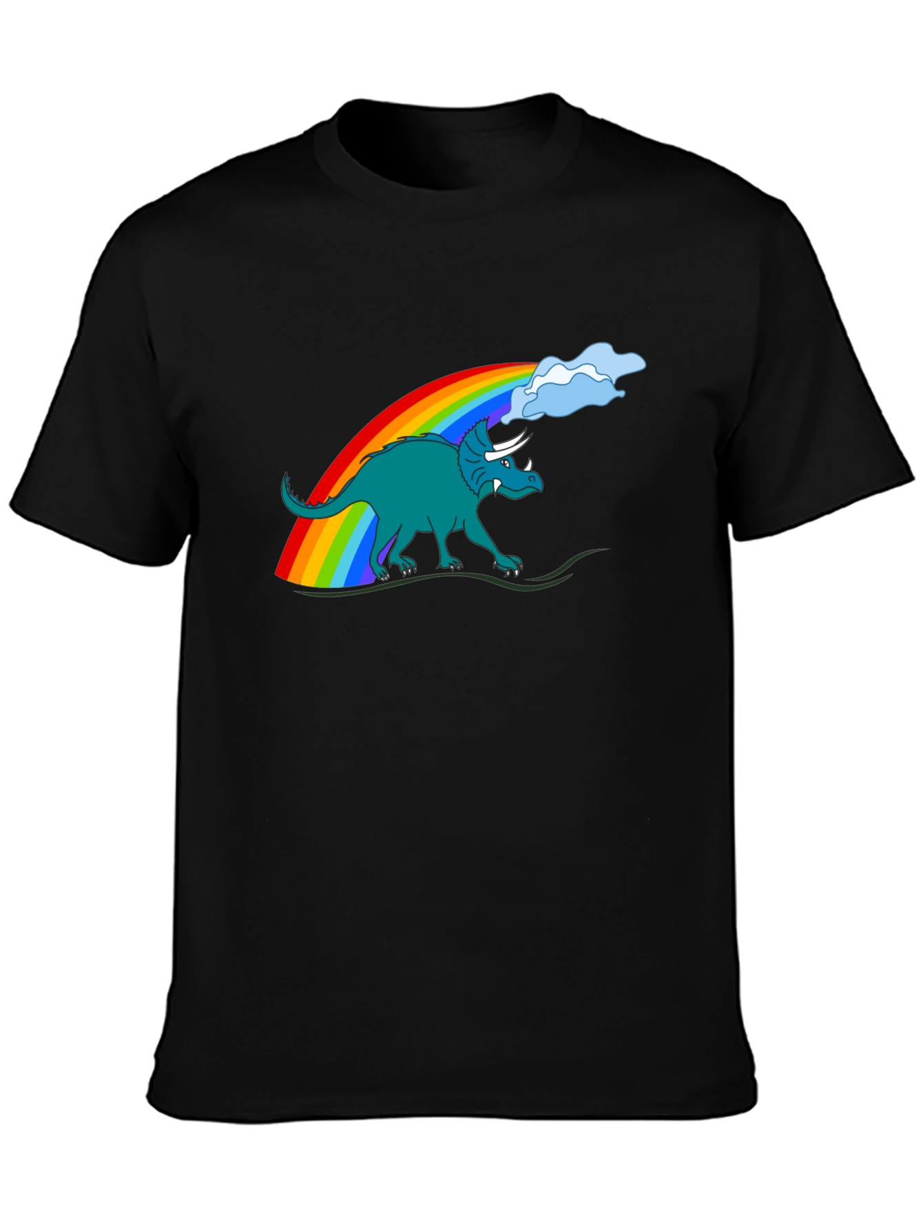 Rainbow Dinosaur Graphic Tee - Quirky Style