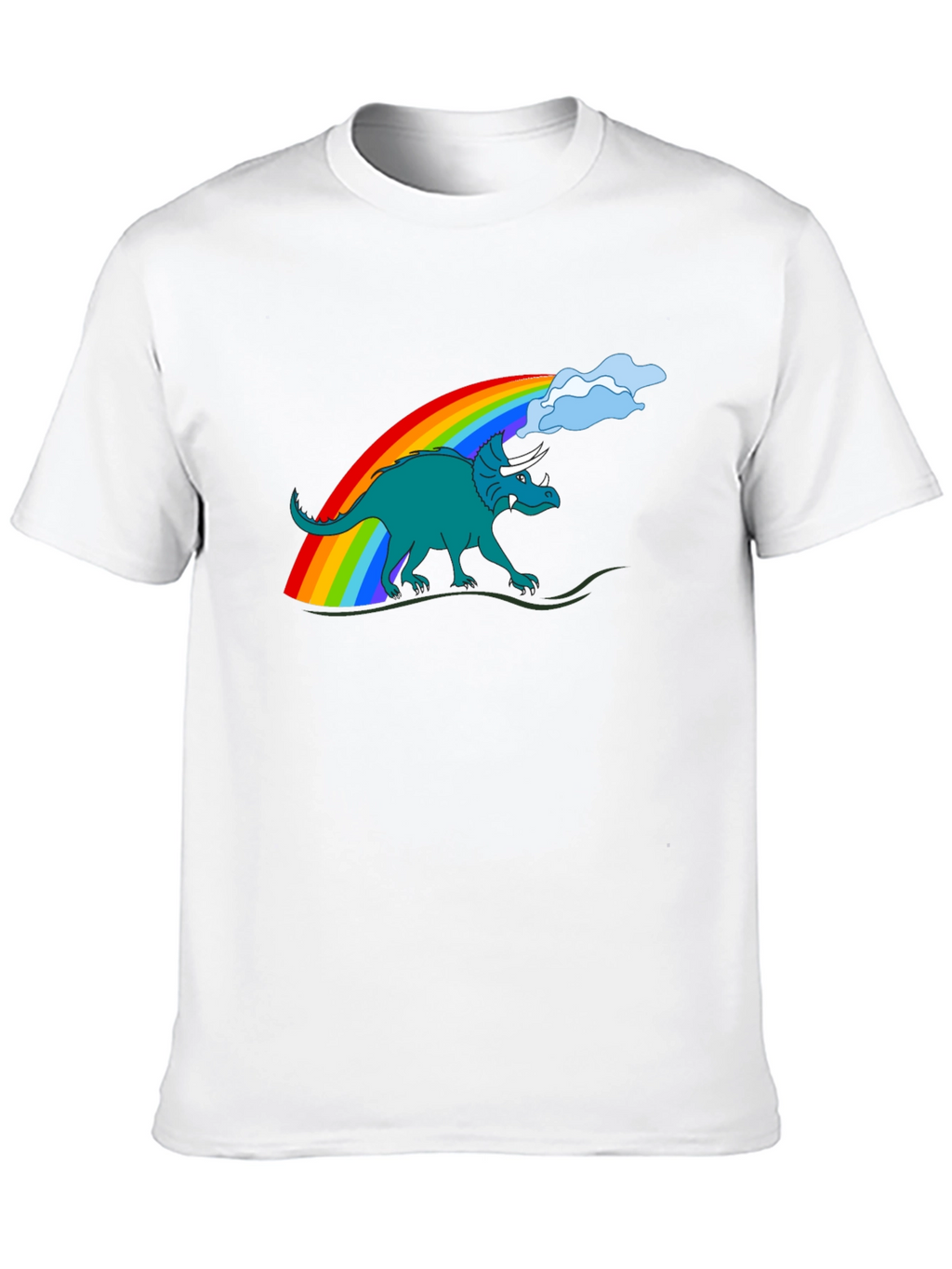 Rainbow Dinosaur Graphic Tee - Quirky Style