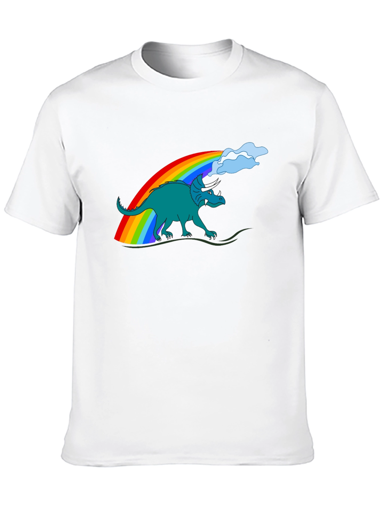Rainbow Dinosaur Graphic Tee - Quirky Style