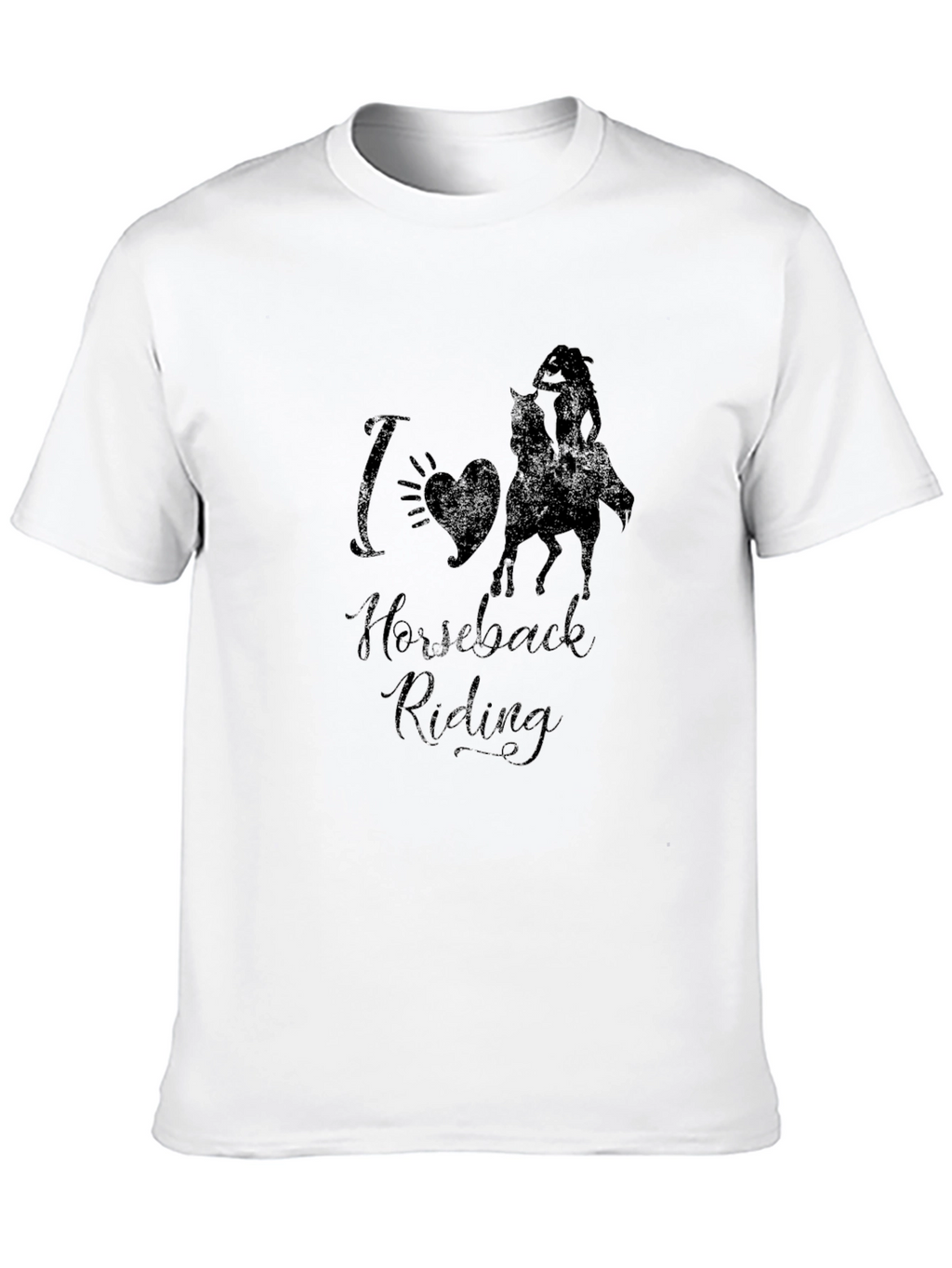 I Love Horseback Riding Black Graphic Tee
