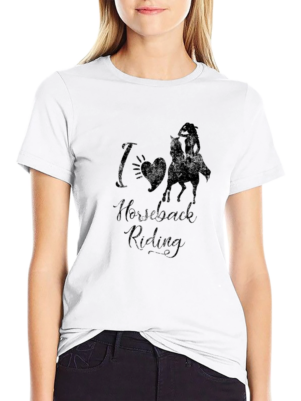 I Love Horseback Riding Black Graphic Tee