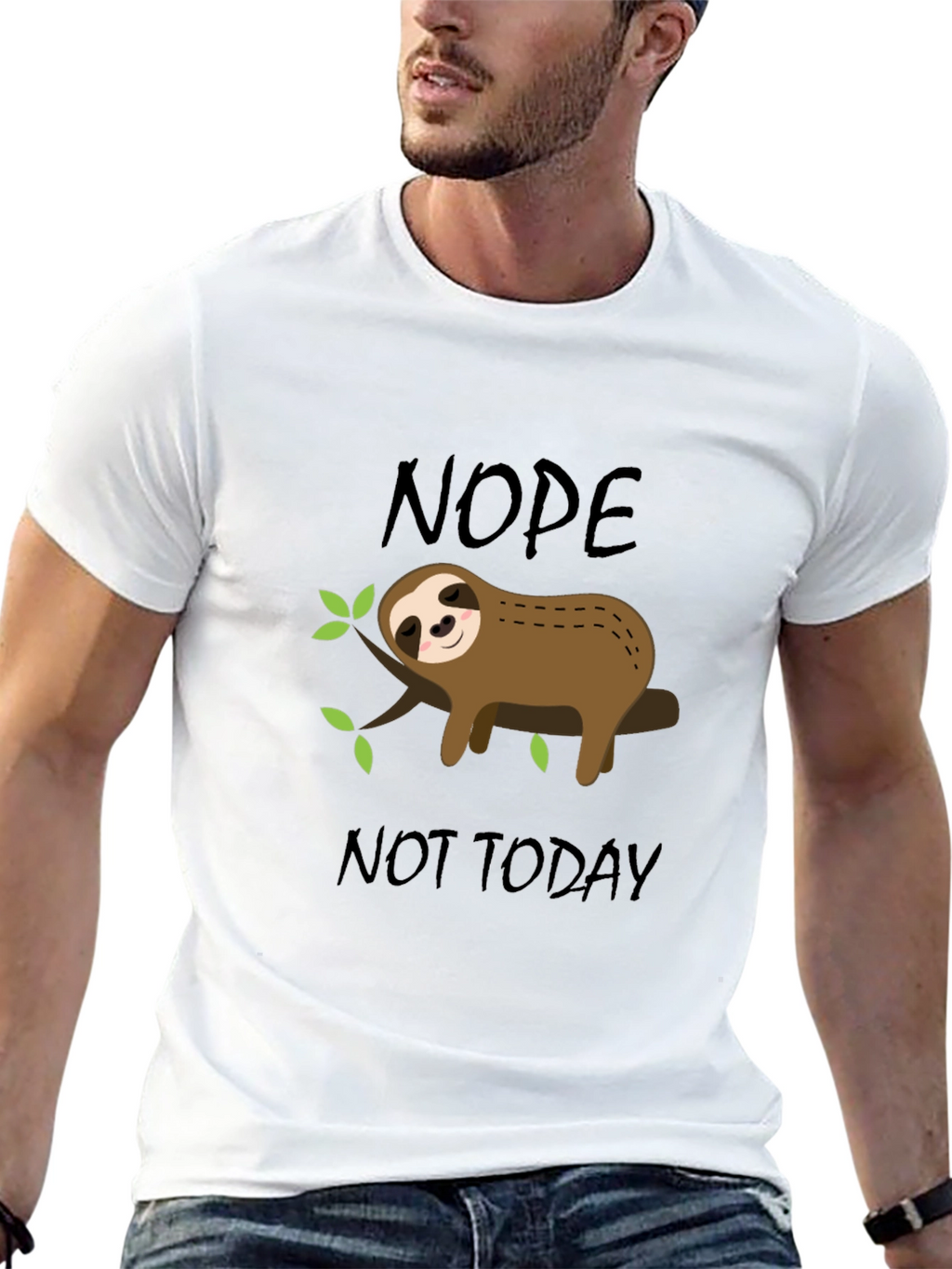 Nope Not Today Sloth Graphic T-Shirt