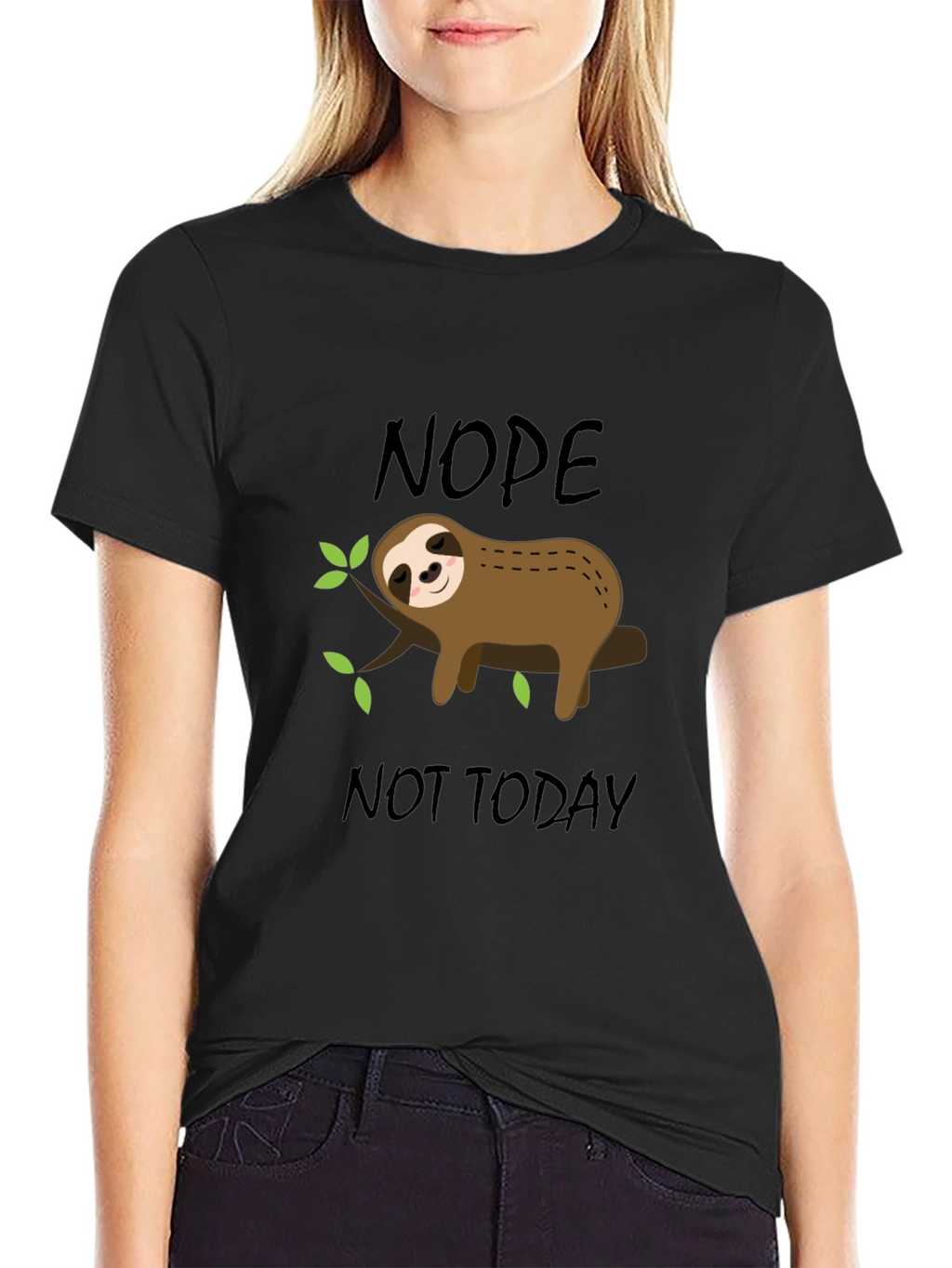 Nope Not Today Sloth Graphic T-Shirt