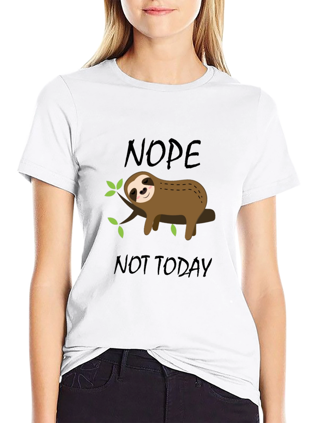 Nope Not Today Sloth Graphic T-Shirt