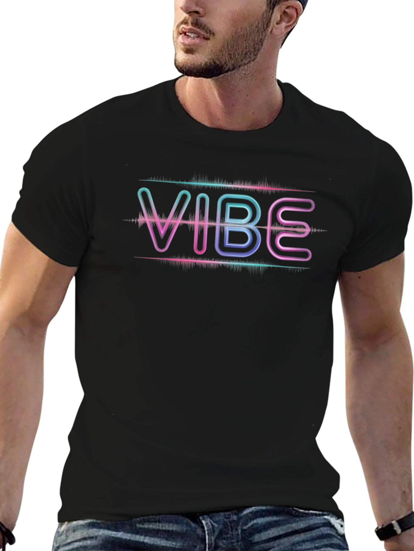Vibe Graphic Black T-Shirt
